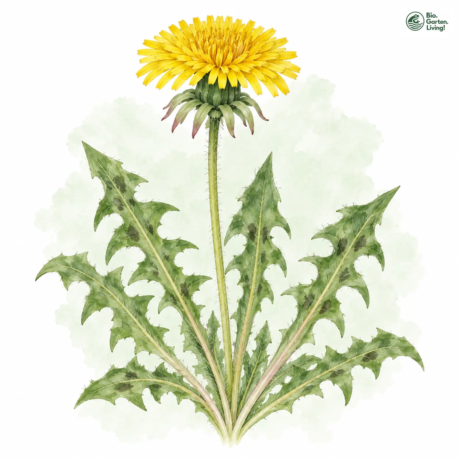 Aquarellzeichnung: Band-Löwenzahn (Taraxacum fasciatum)