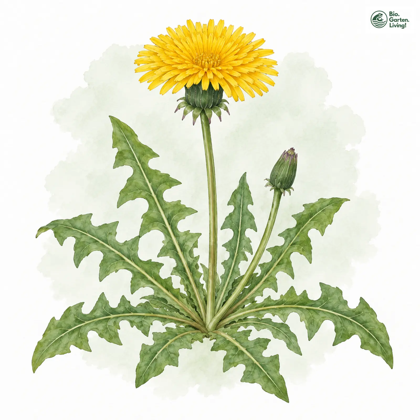Aquarellzeichnung: Friesischer Löwenzahn (Taraxacum frisicum)