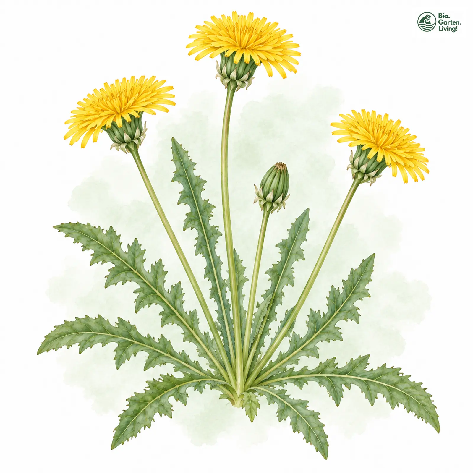 Aquarellzeichnung: Doppelzähniger Löwenzahn (Taraxacum geminidentatum)