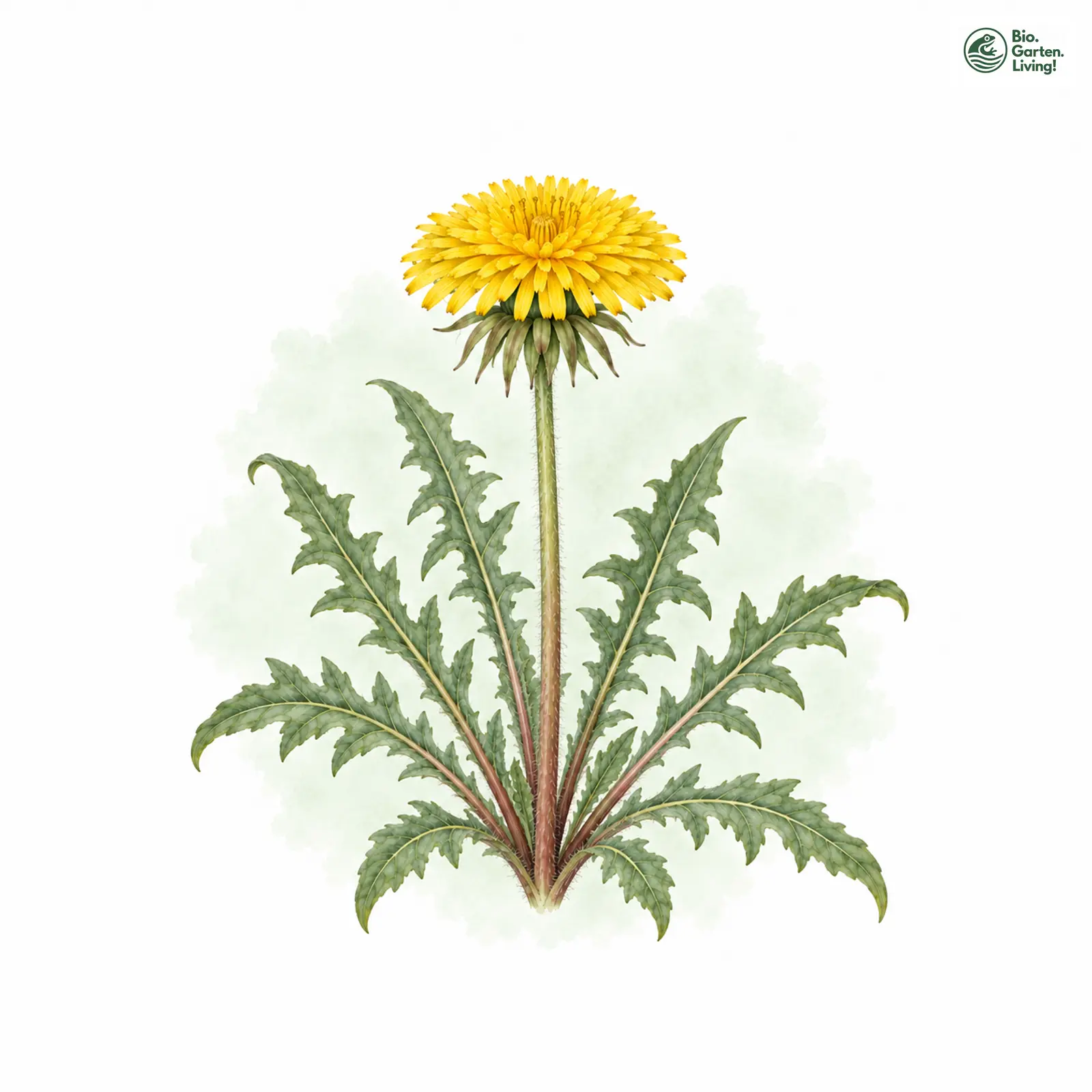 Aquarellzeichnung: Gustav-Löwenzahn (Taraxacum gustavianum)