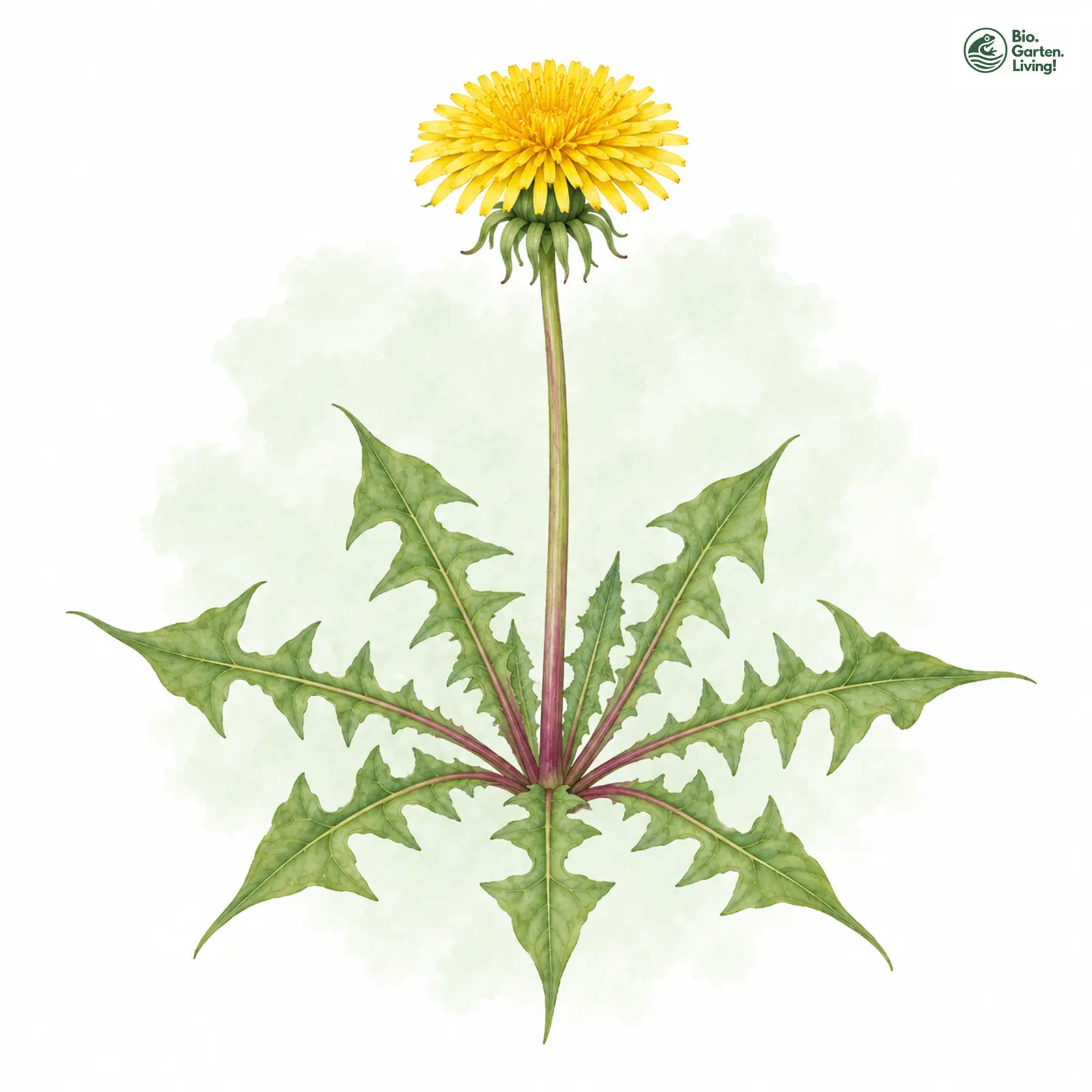 Aquarellzeichnung: Haralds Löwenzahn (Taraxacum haraldii)