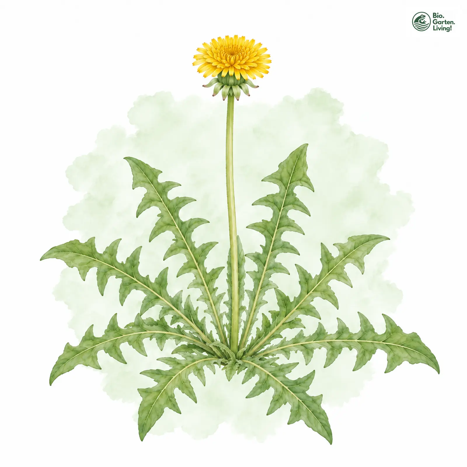 Aquarellzeichnung: Harzer Löwenzahn (Taraxacum hercynicum)
