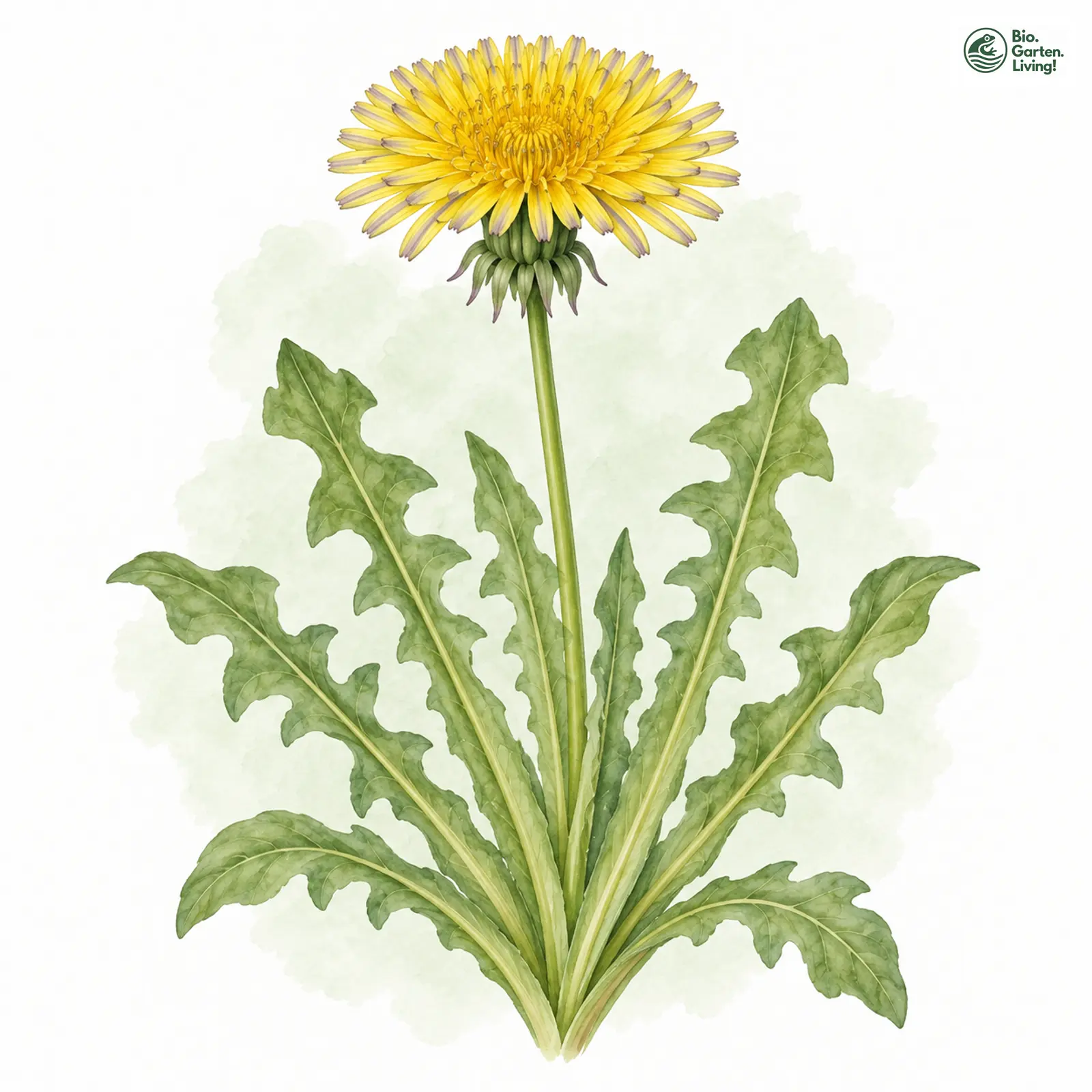 Aquarellzeichnung: Ausgezeichneter Löwenzahn (Taraxacum insigne)