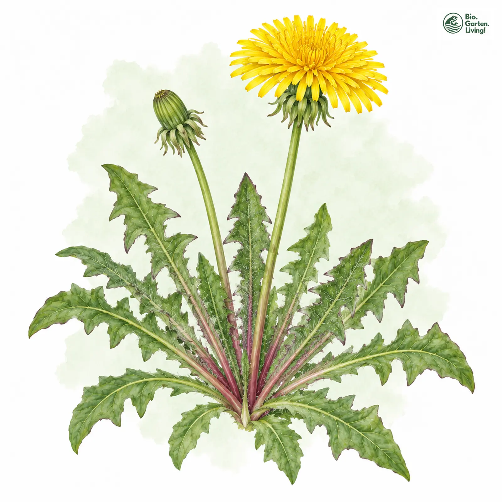 Aquarellzeichnung: Vermittelnder Löwenzahn (Taraxacum interveniens)
