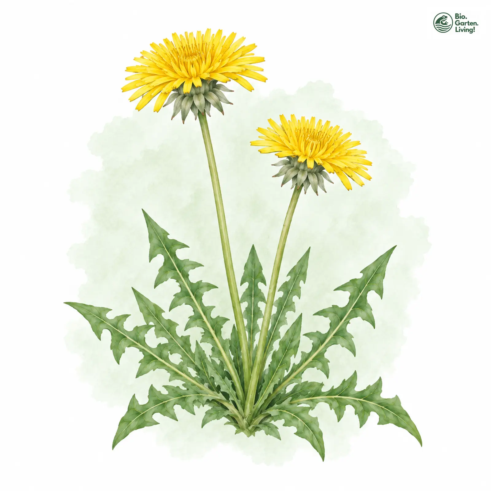 Aquarellzeichnung: Karwendel-Löwenzahn (Taraxacum karwendelense)