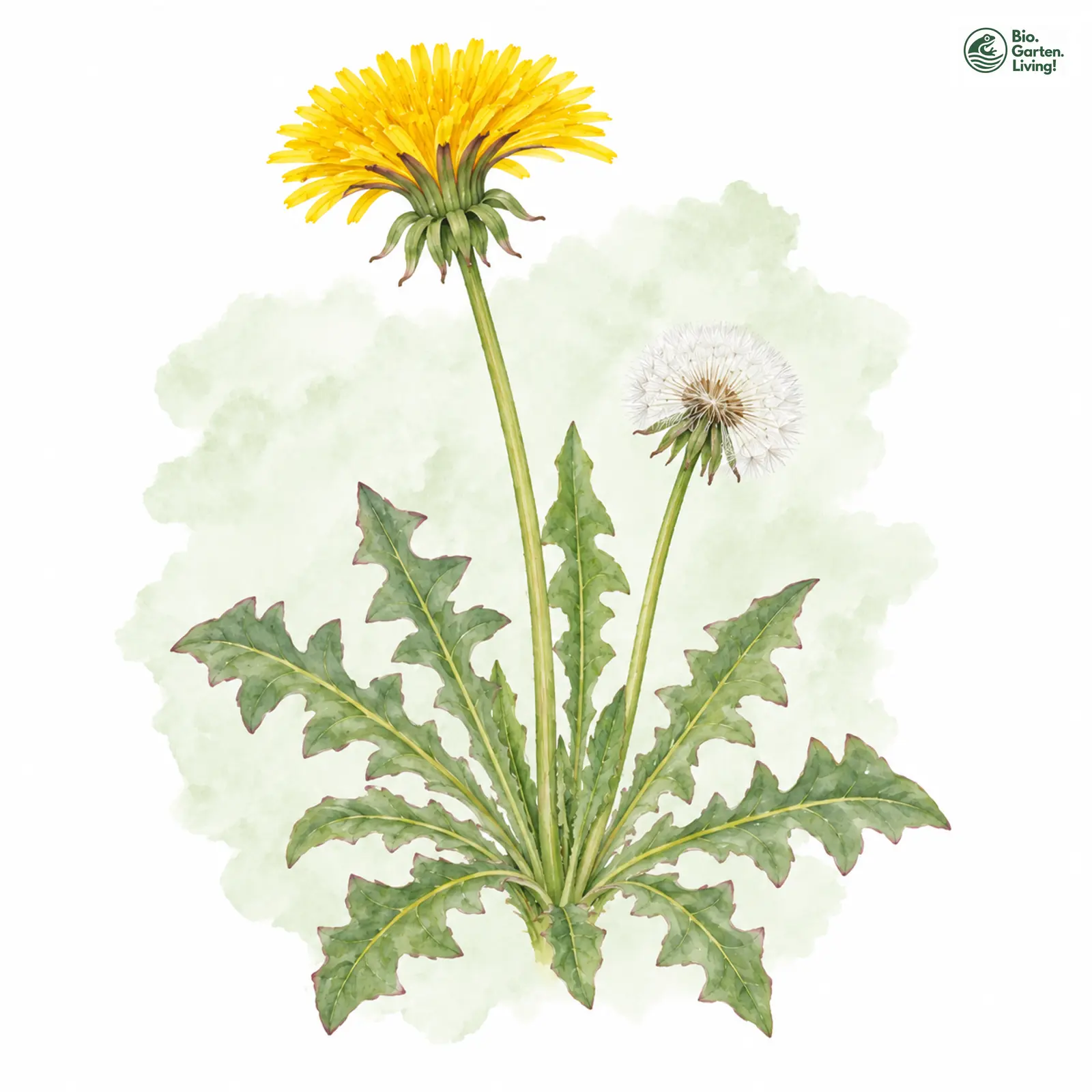Aquarellzeichnung: Strahlendfarbener Löwenzahn (Taraxacum laeticolor)