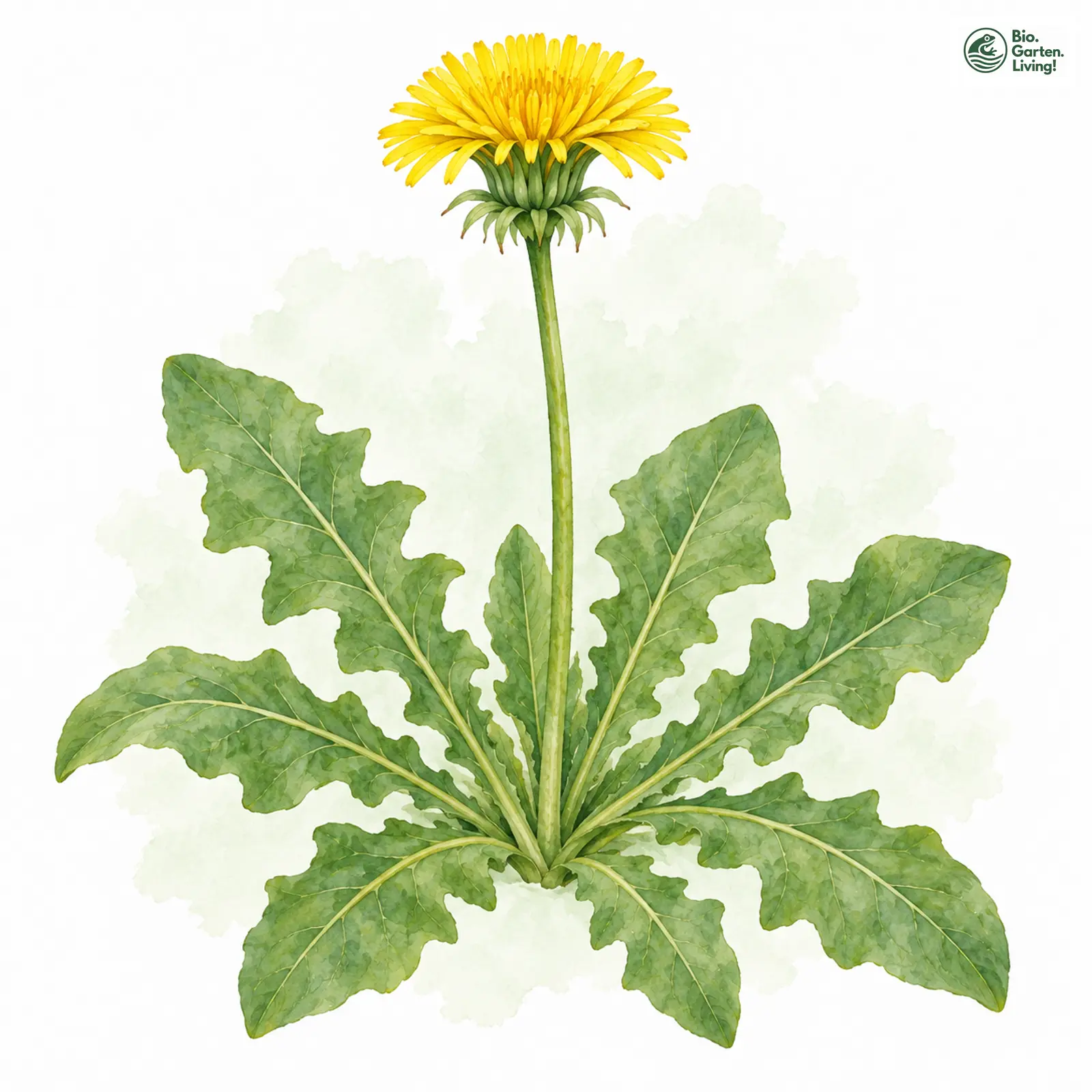 Aquarellzeichnung: Breitblättriger Löwenzahn (Taraxacum latissimum)