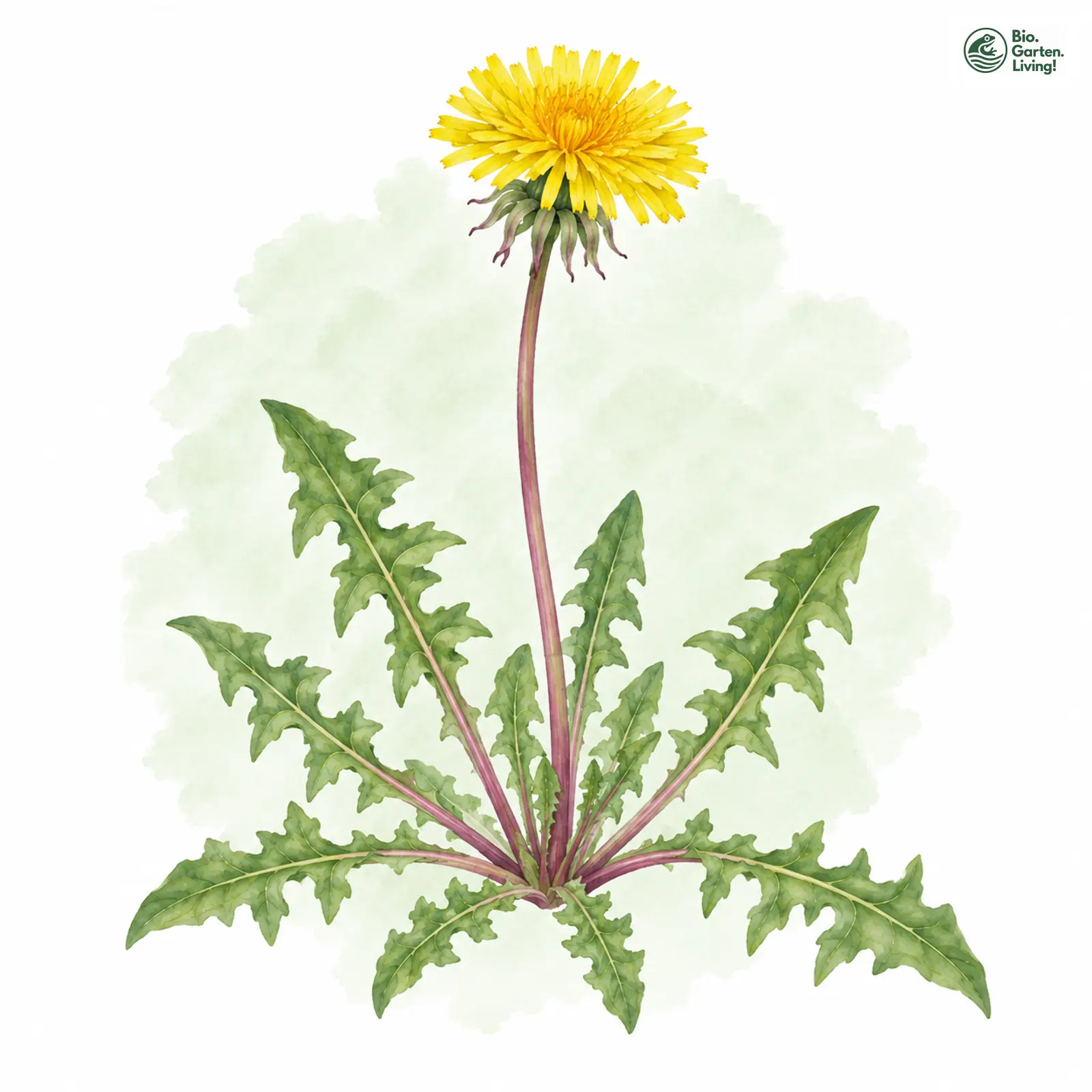 Aquarellzeichnung: Schmalzähnlicher Löwenzahn (Taraxacum leptodon)