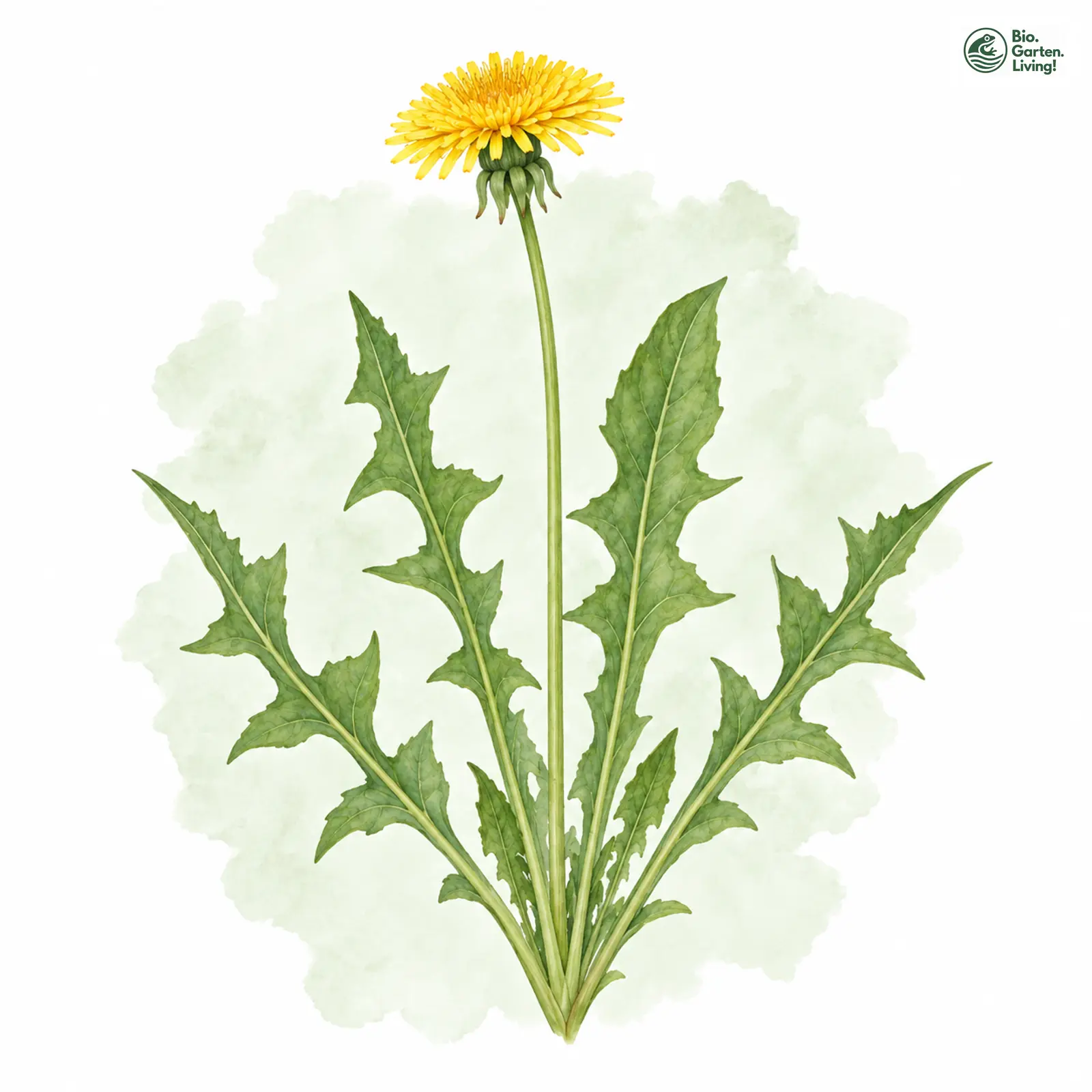 Aquarellzeichnung: Großlappiger Löwenzahn (Taraxacum macrolobum)