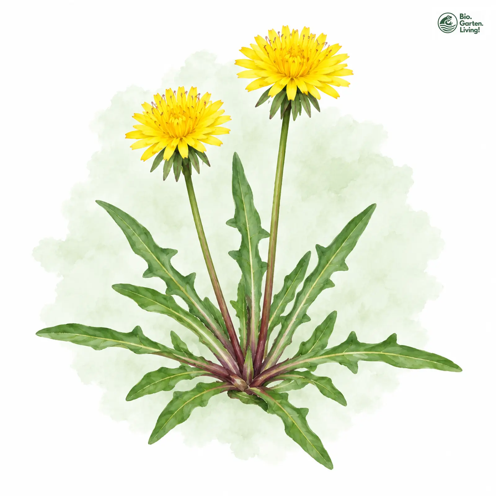 Aquarellzeichnung: Schafweiden-Löwenzahn (Taraxacum madidum)
