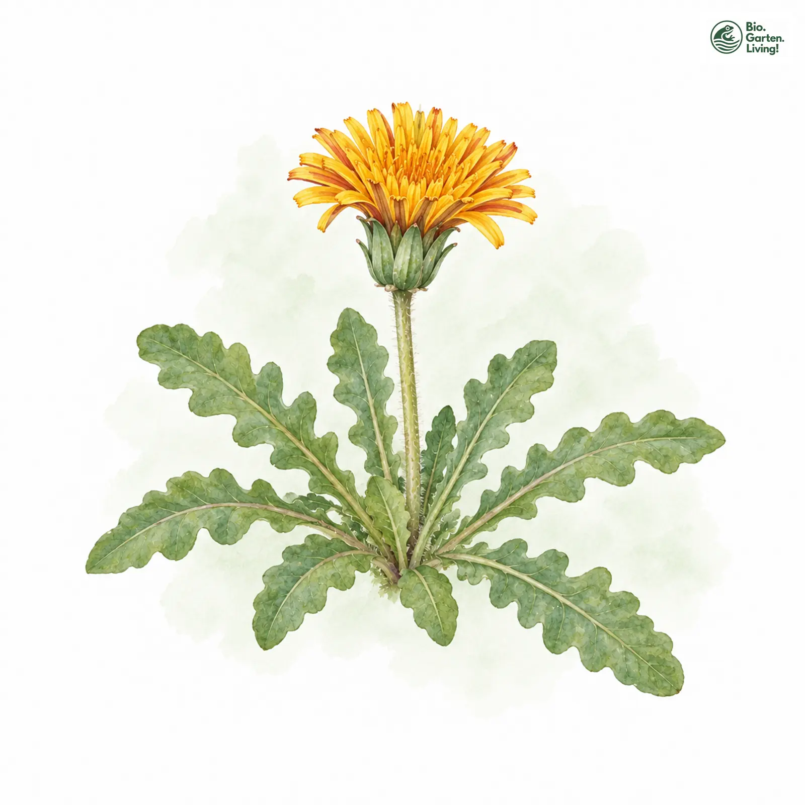 Aquarellzeichnung: Dünen-Löwenzahn (Taraxacum obliquum)
