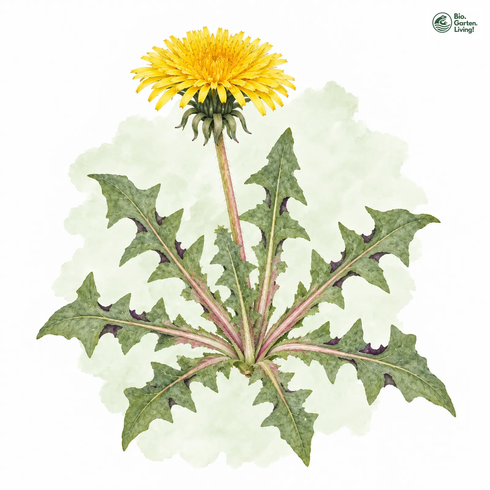 Aquarellzeichnung: Ohlsen-Löwenzahn (Taraxacum ohlsenii)