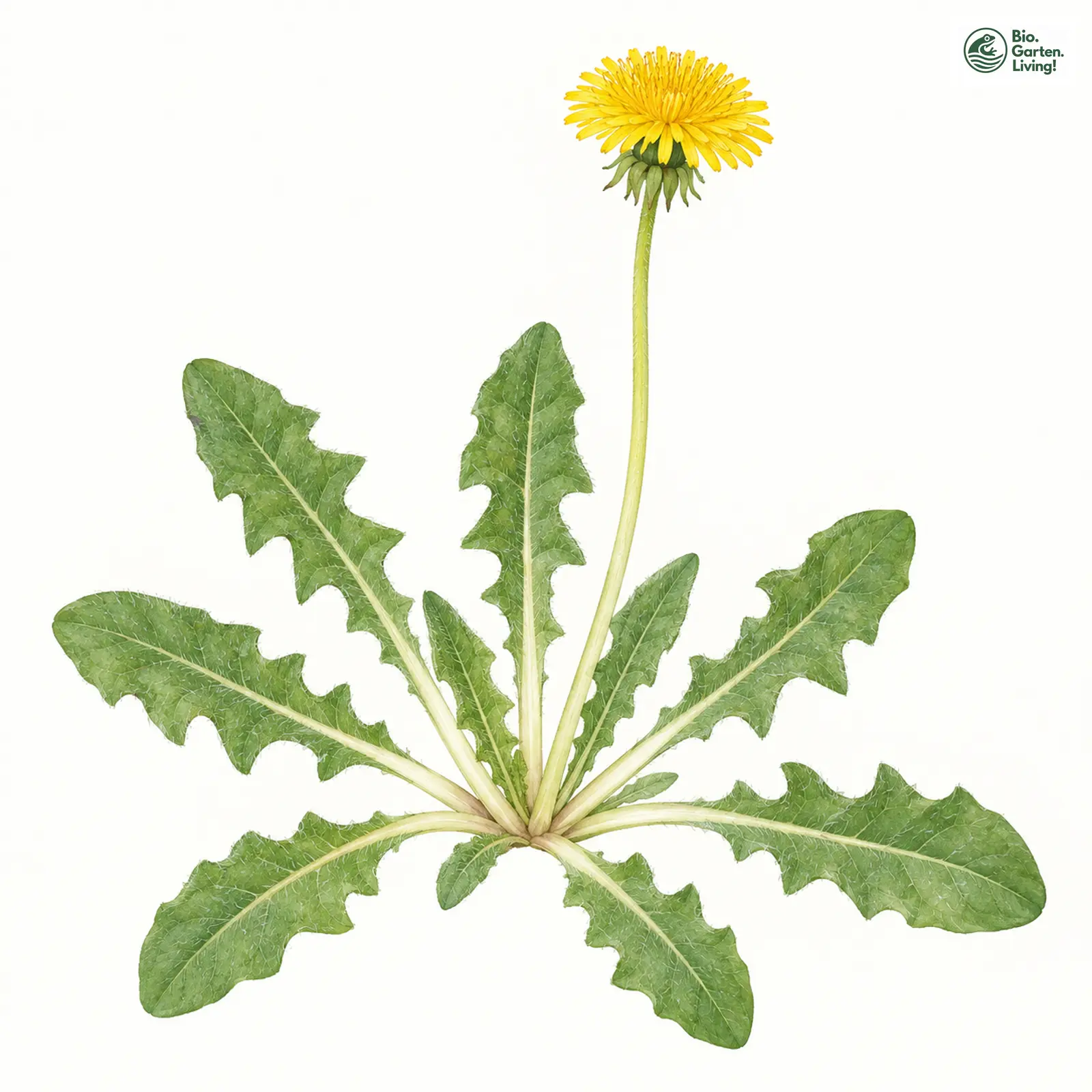 Aquarellzeichnung: Bleichfüßiger Löwenzahn (Taraxacum pallidipes)