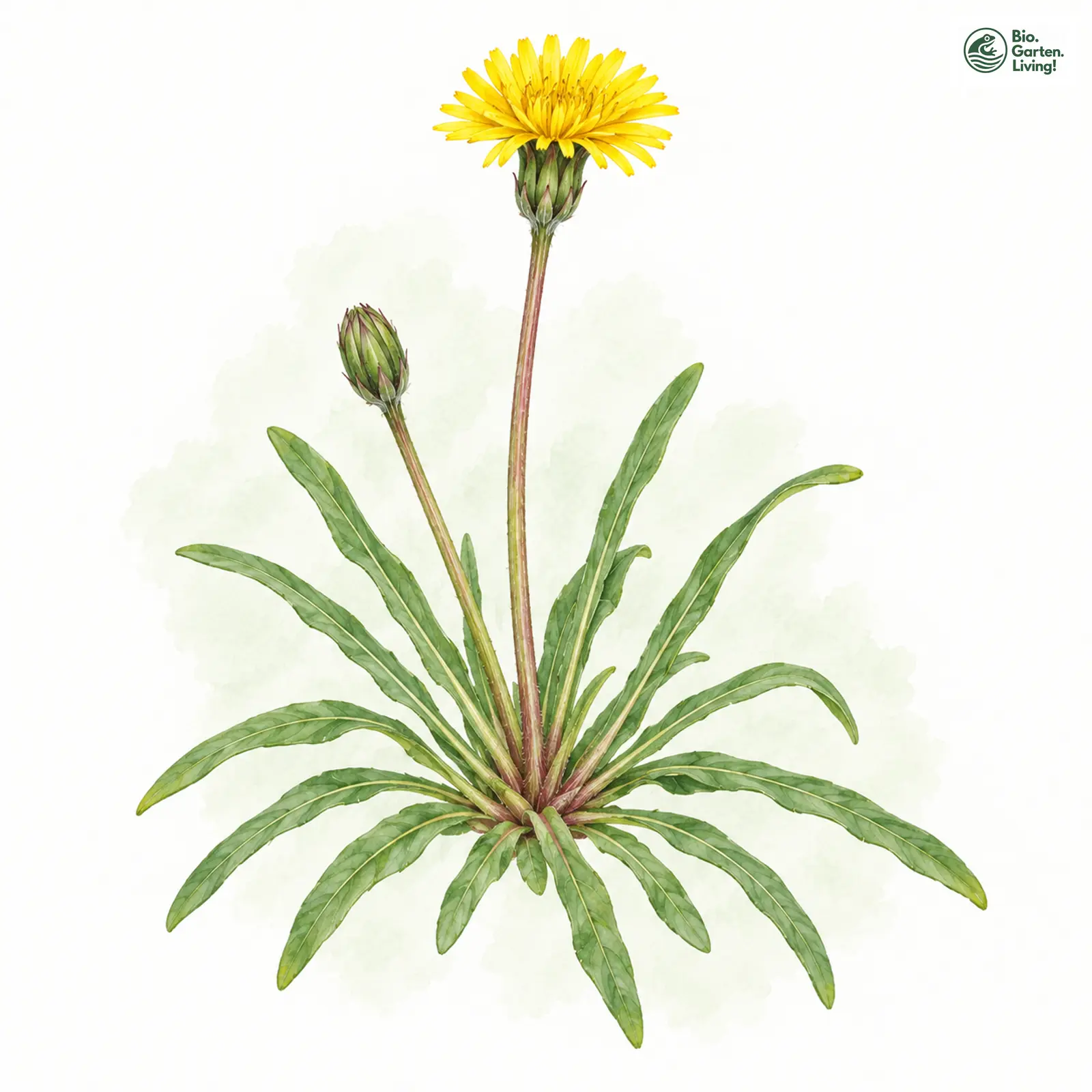 Aquarellzeichnung: Echter Sumpf-Löwenzahn (Taraxacum palustre (im engeren Sinne))