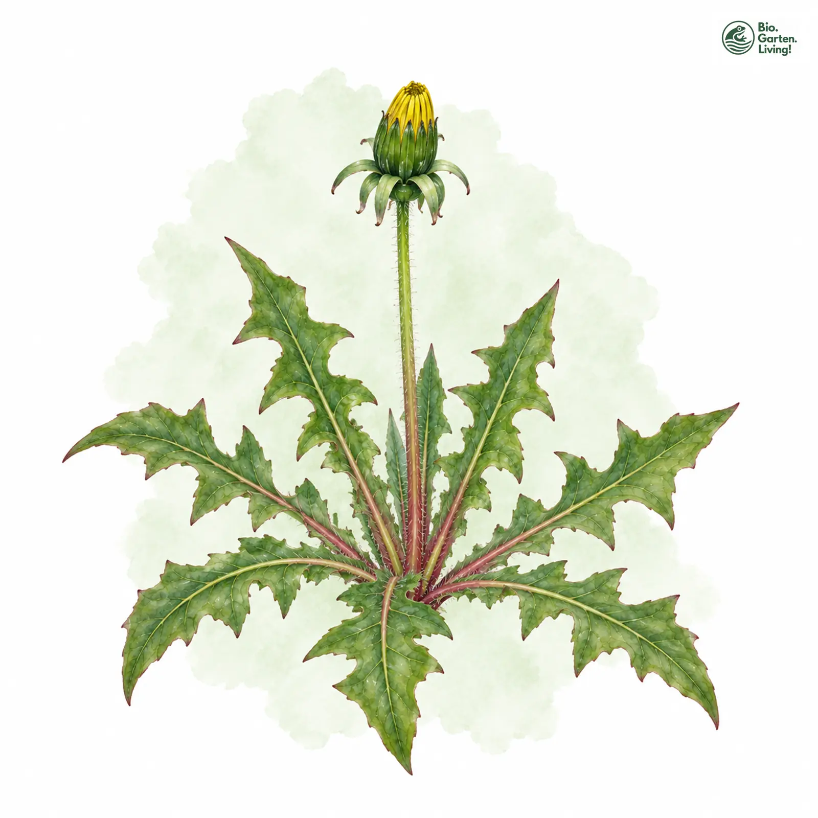 Aquarellzeichnung: Petterssons Löwenzahn (Taraxacum petterssonii)