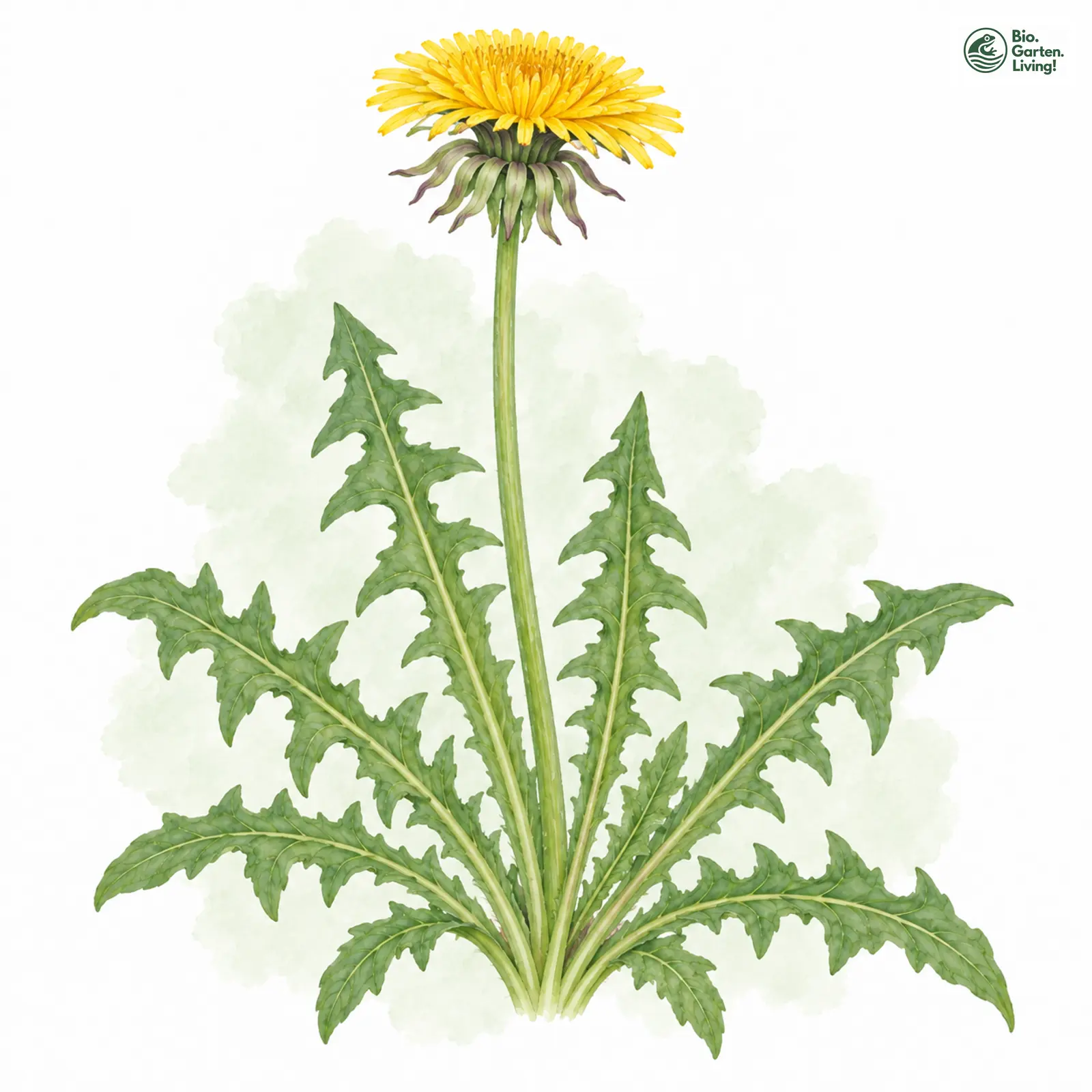 Aquarellzeichnung: Gelblicher Haken-Löwenzahn (Taraxacum polyhamatum)