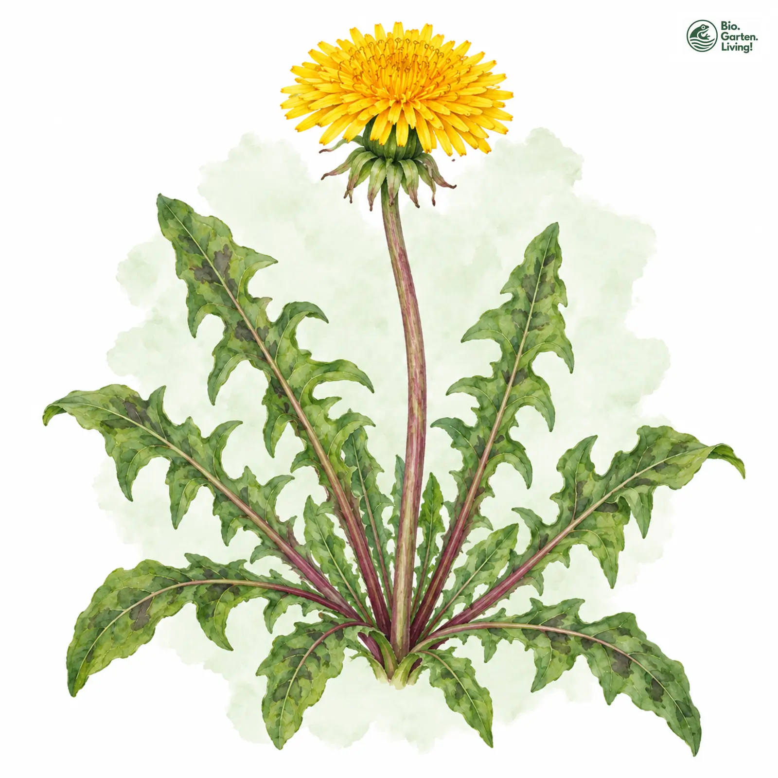 Aquarellzeichnung: Schönster Löwenzahn (Taraxacum pulcherrimum)