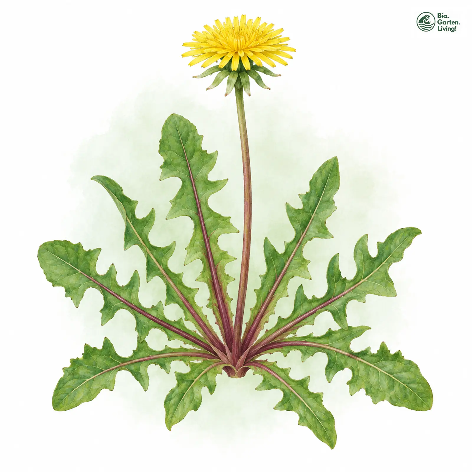 Aquarellzeichnung: Schönblättriger Löwenzahn (Taraxacum pulchrifolium)
