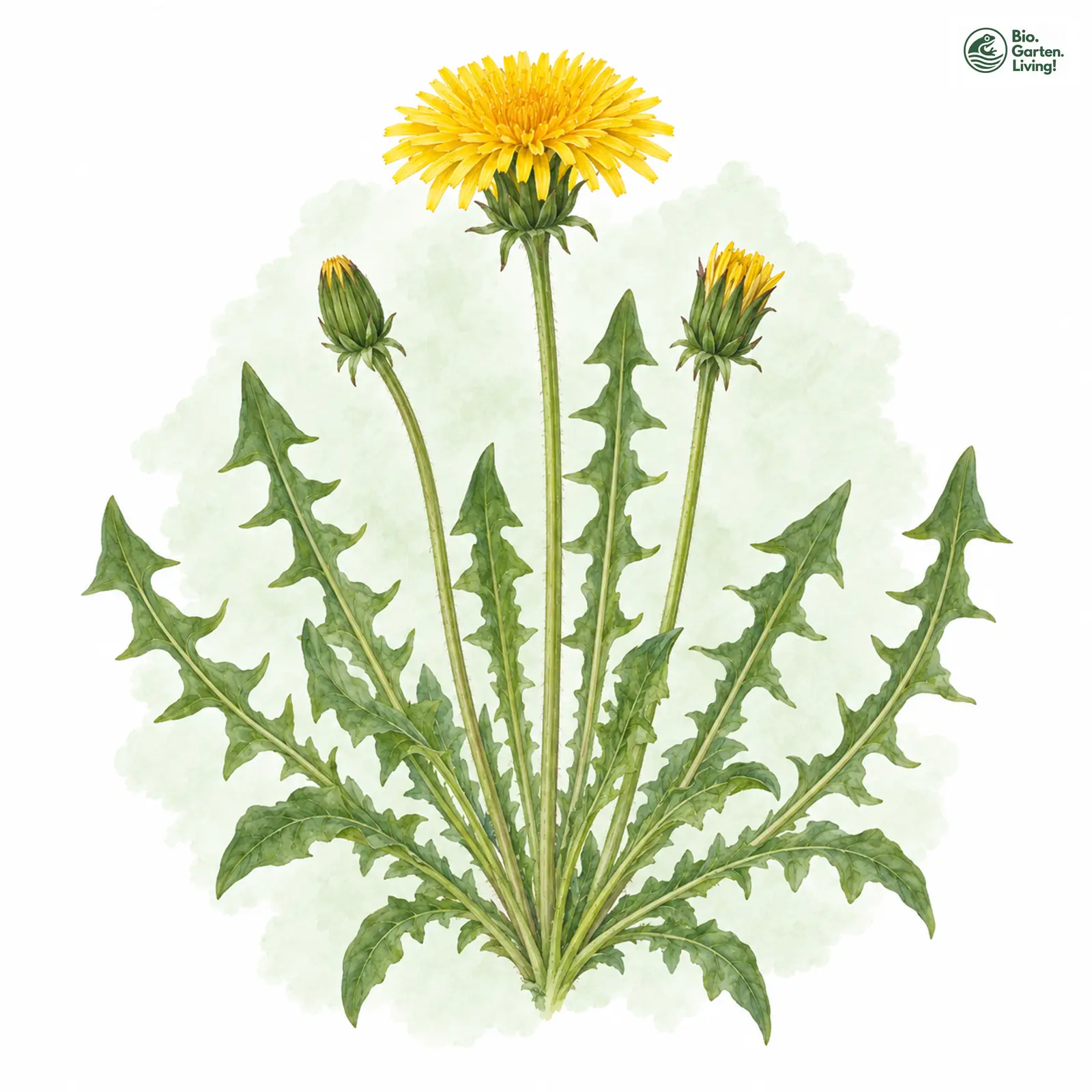 Aquarellzeichnung: Reichling-Löwenzahn (Taraxacum reichlingii)