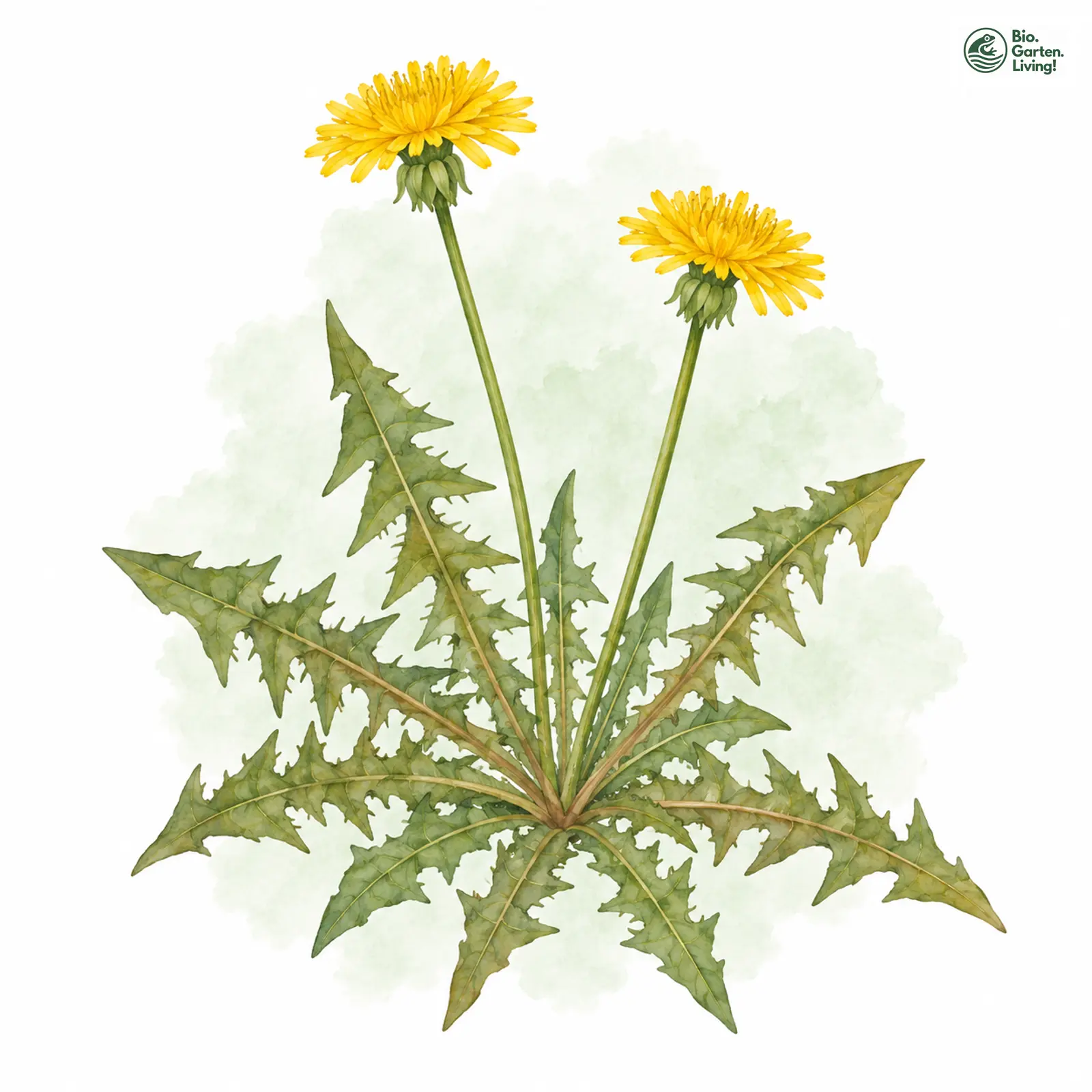Aquarellzeichnung: Saxens Löwenzahn (Taraxacum saxenii)