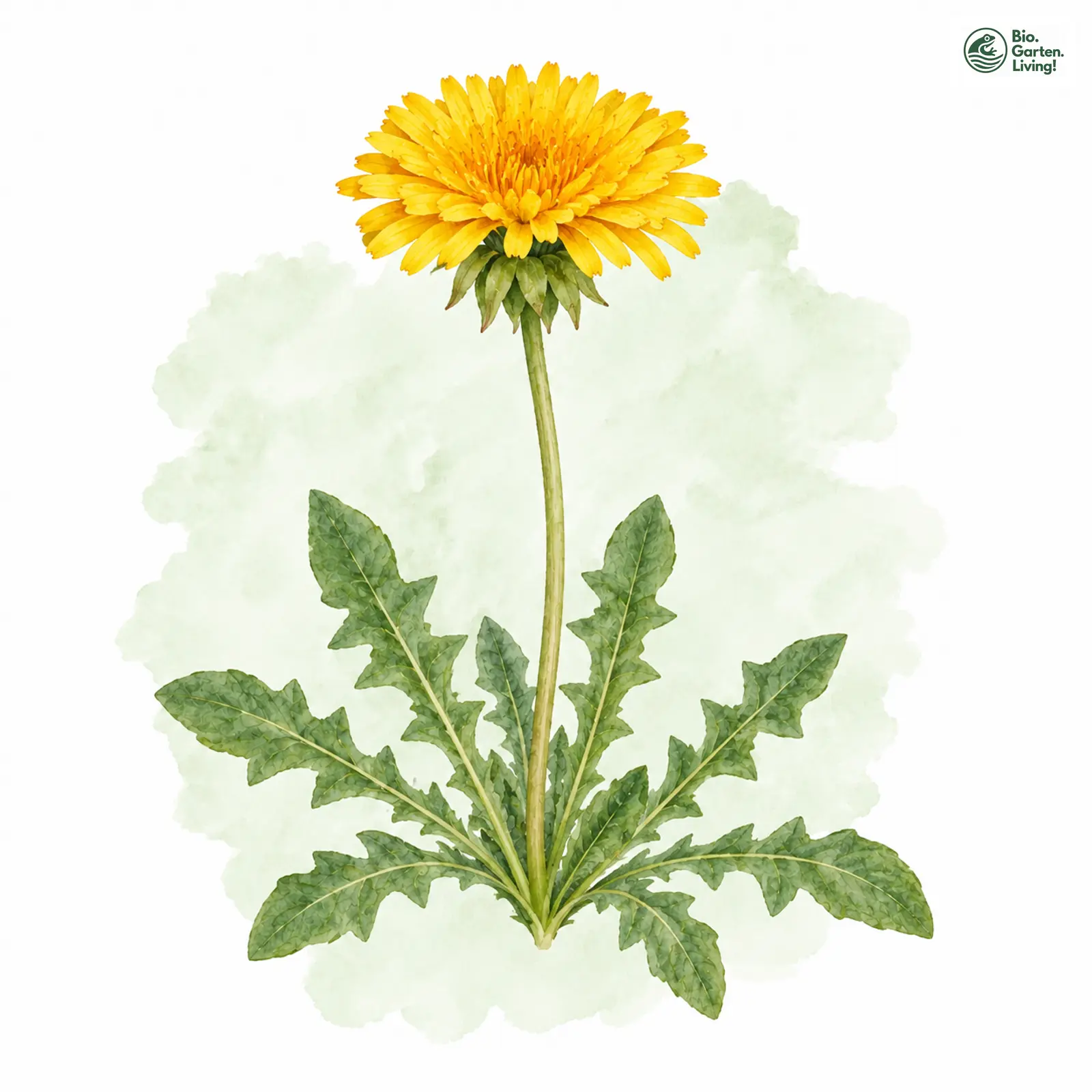 Aquarellzeichnung: Schmid-Löwenzahn (Taraxacum schmidianum)