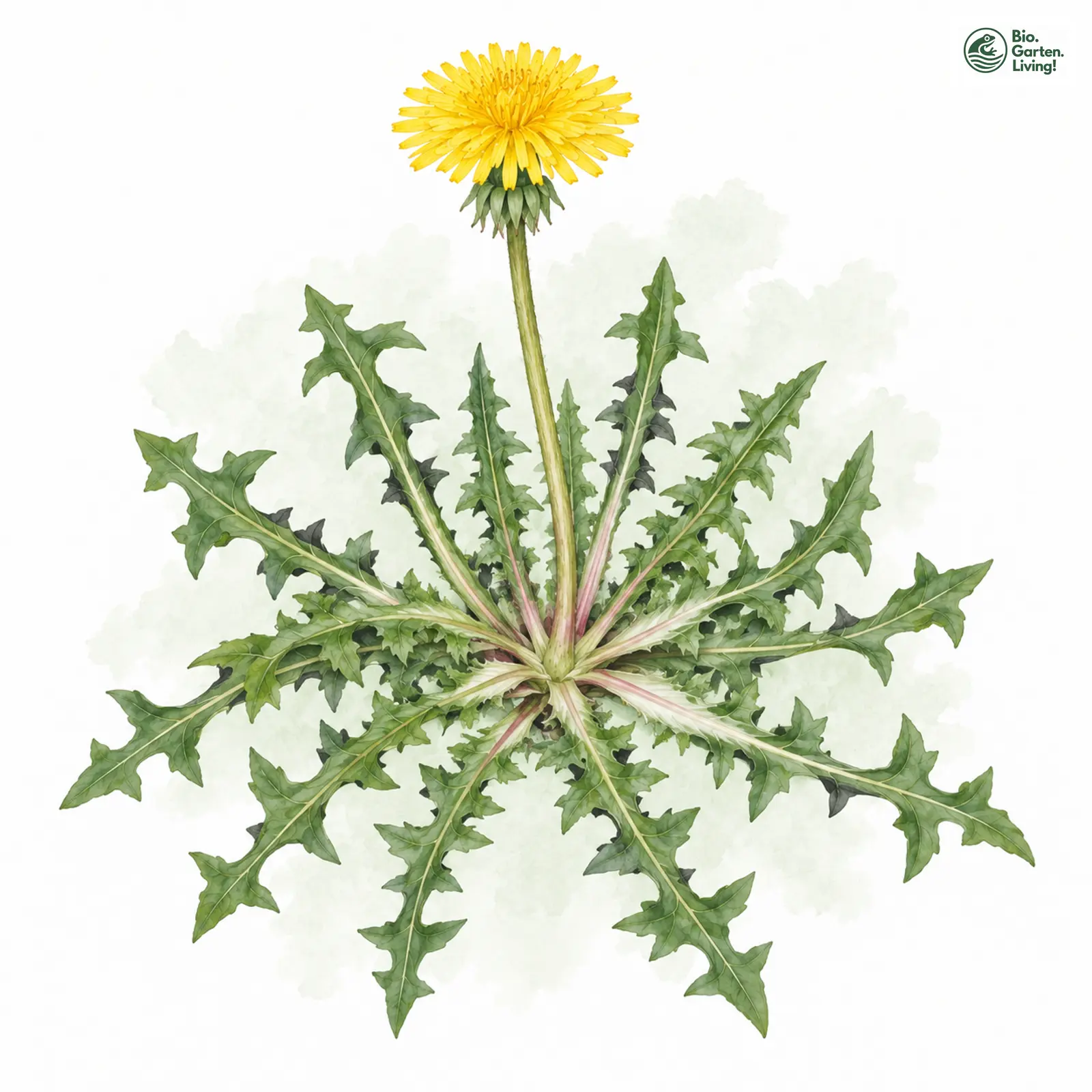 Aquarellzeichnung: Dreilappiger Löwenzahn (Taraxacum trilobatum)