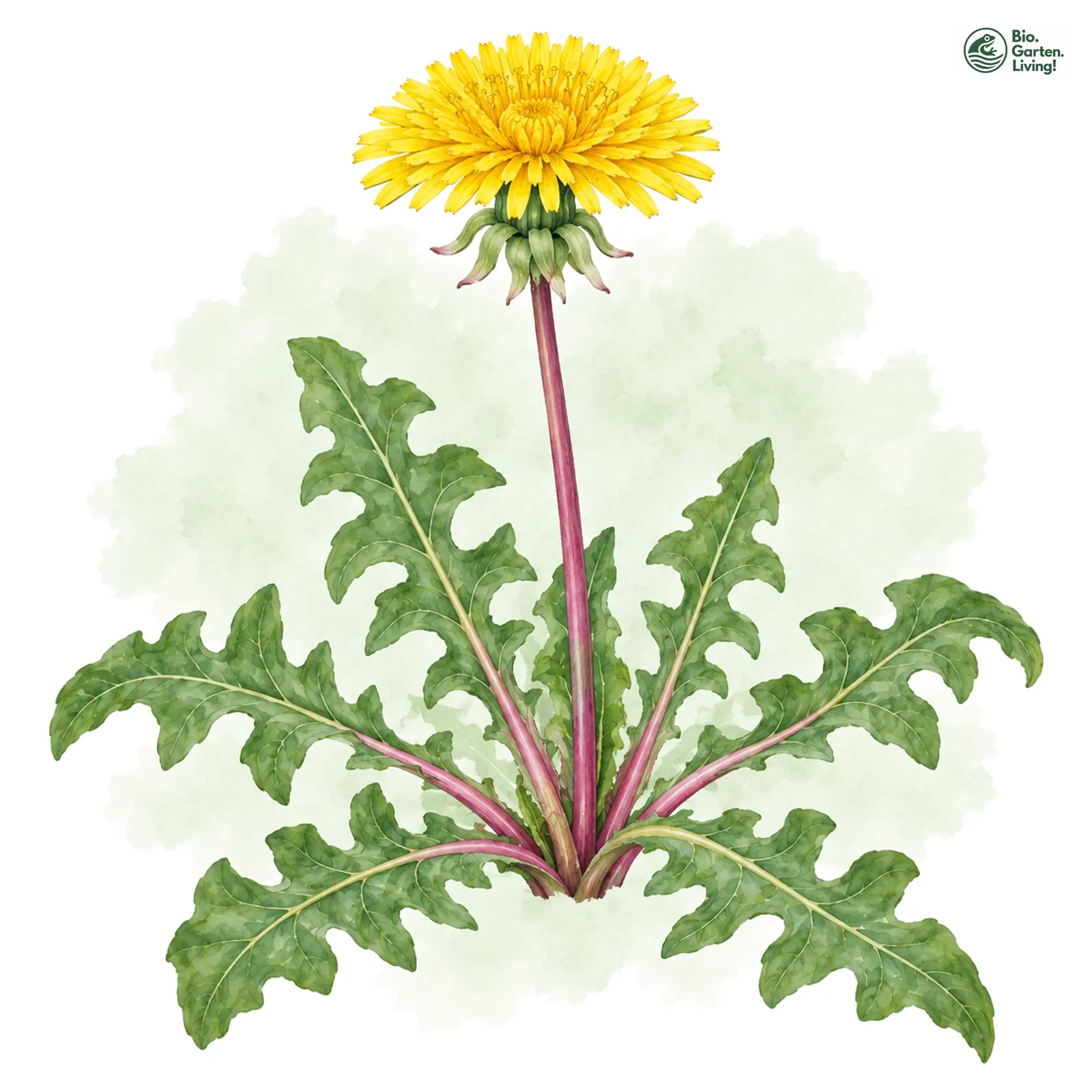 Aquarellzeichnung: Grobschlitziger Löwenzahn (Taraxacum vastisectum)