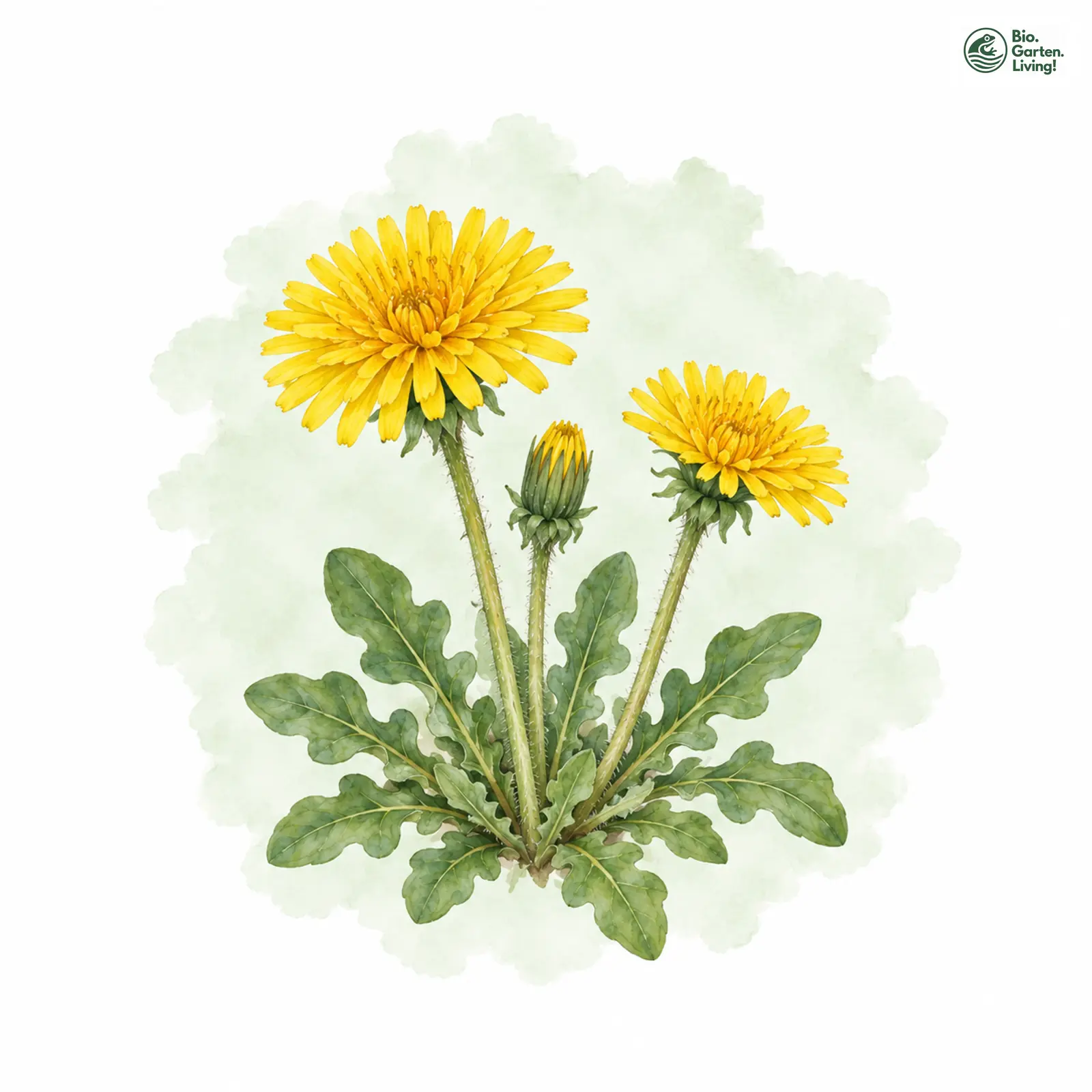 Aquarellzeichnung: Lieblicher Löwenzahn (Taraxacum venustum)