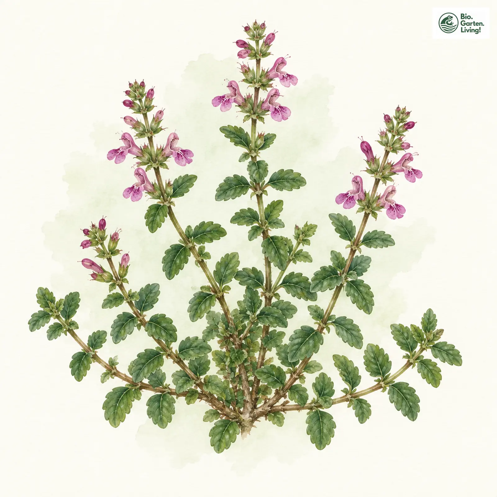 Aquarellzeichnung: Edel-Gamander (Teucrium chamaedrys)