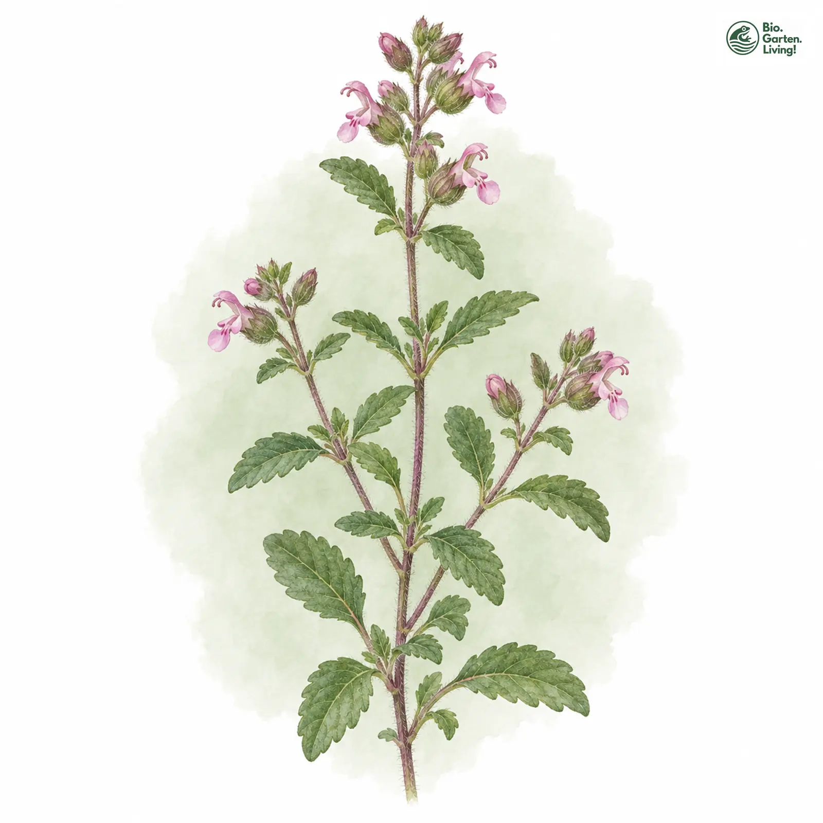 Aquarellzeichnung: Lauch-Gamander (Teucrium scordium)