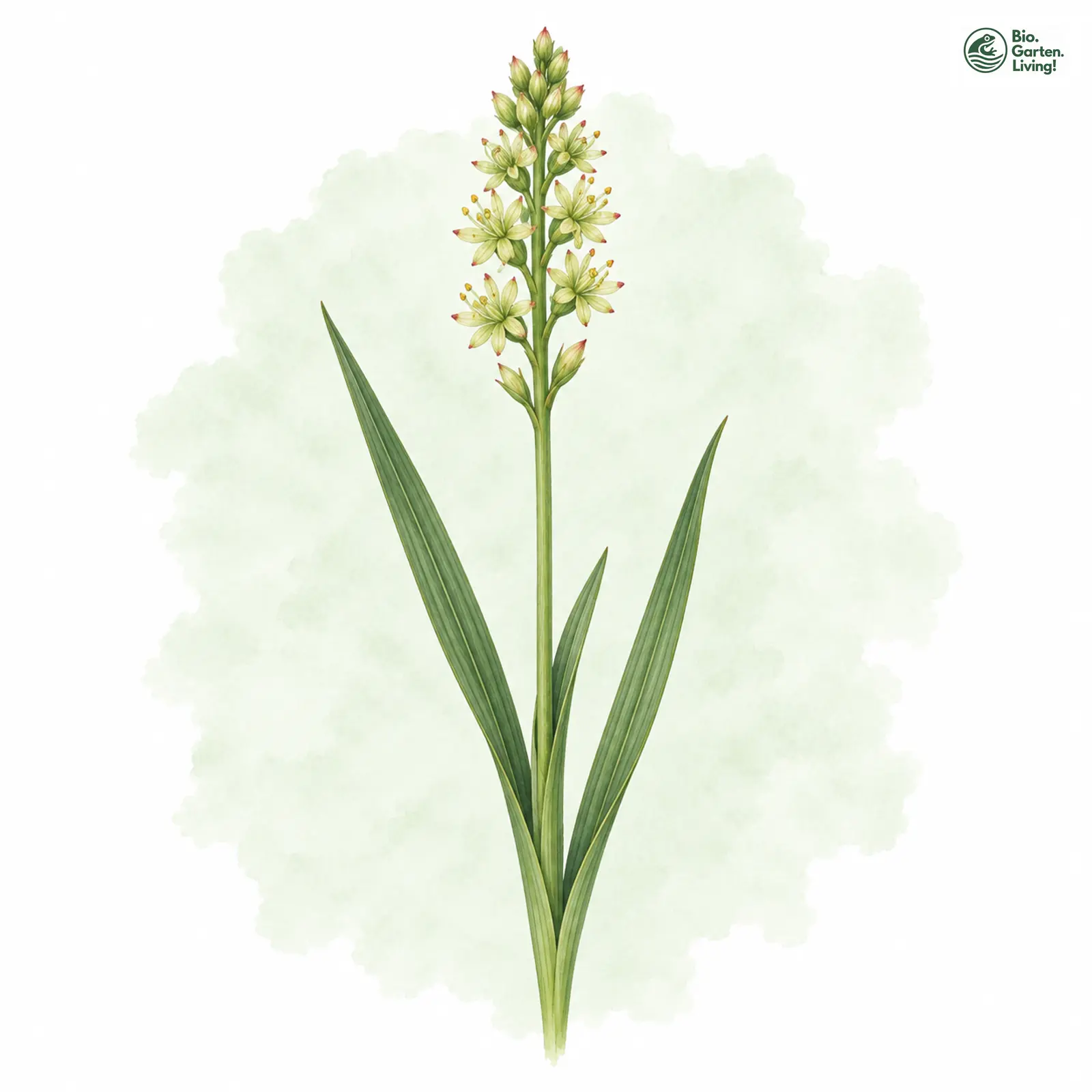 Aquarellzeichnung: Kelch-Simsenlilie (Tofieldia calyculata)
