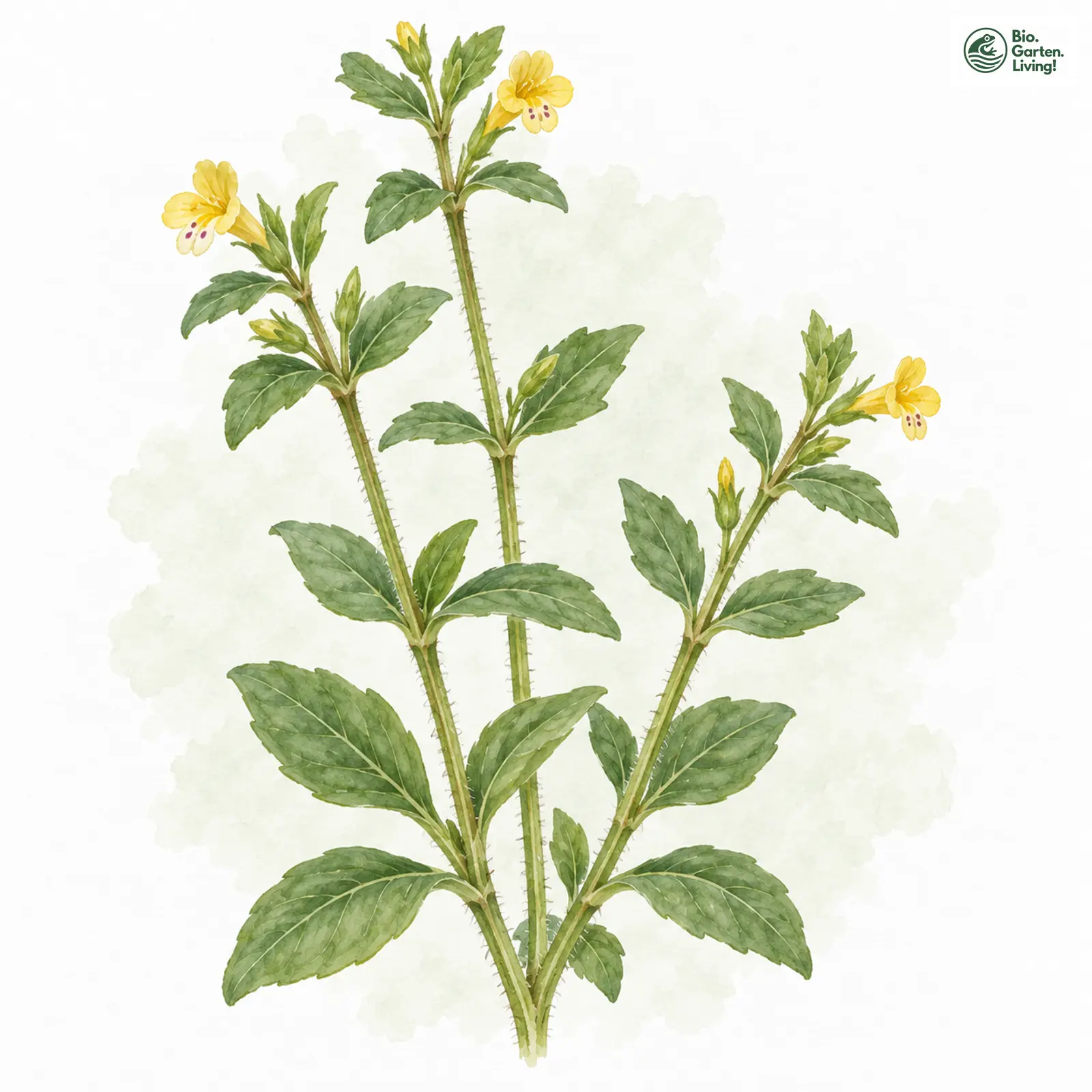 Aquarellzeichnung: Alpenrachen (Tozzia alpina)