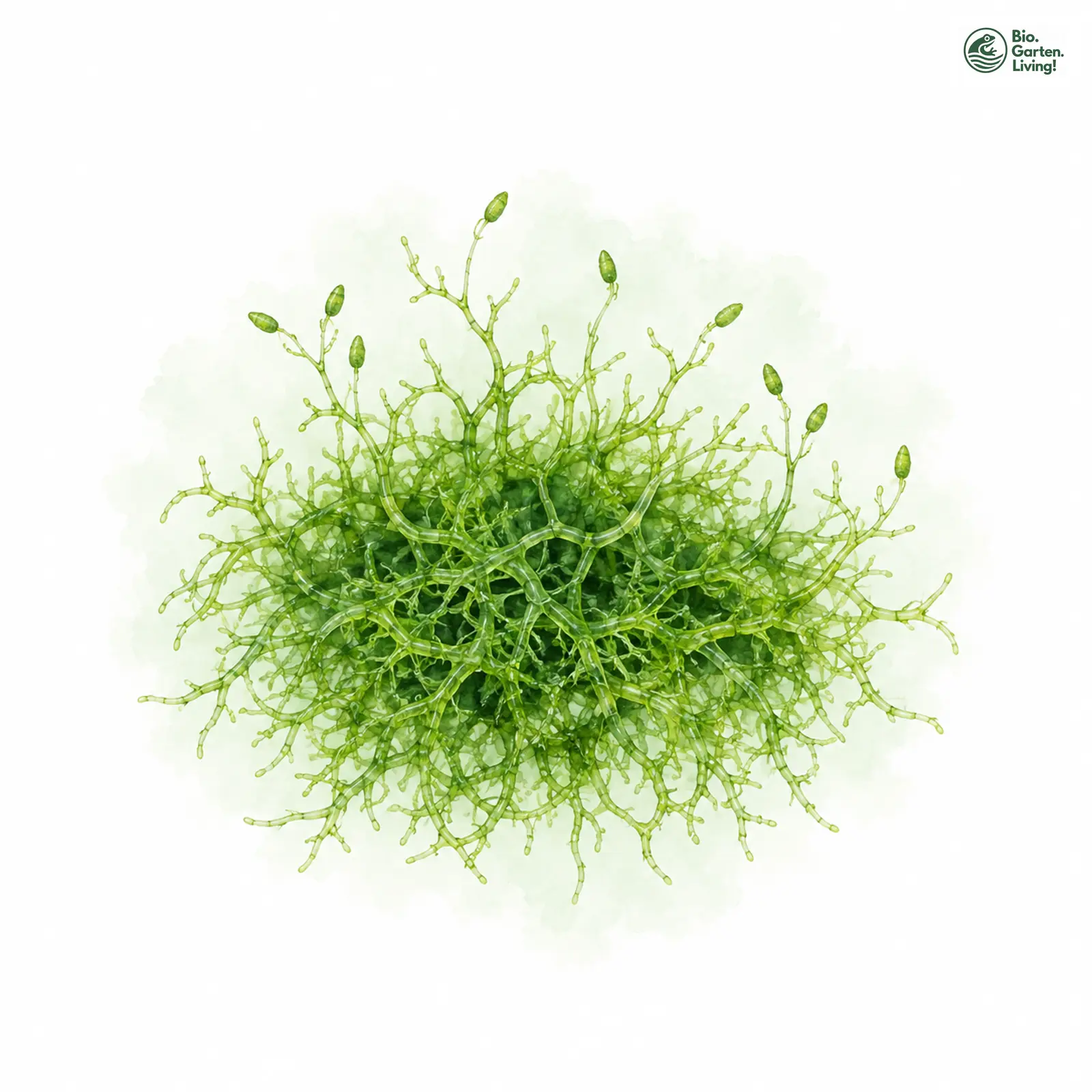 Aquarellzeichnung: Prächtiger Dünnfarn (Trichomanes speciosum)