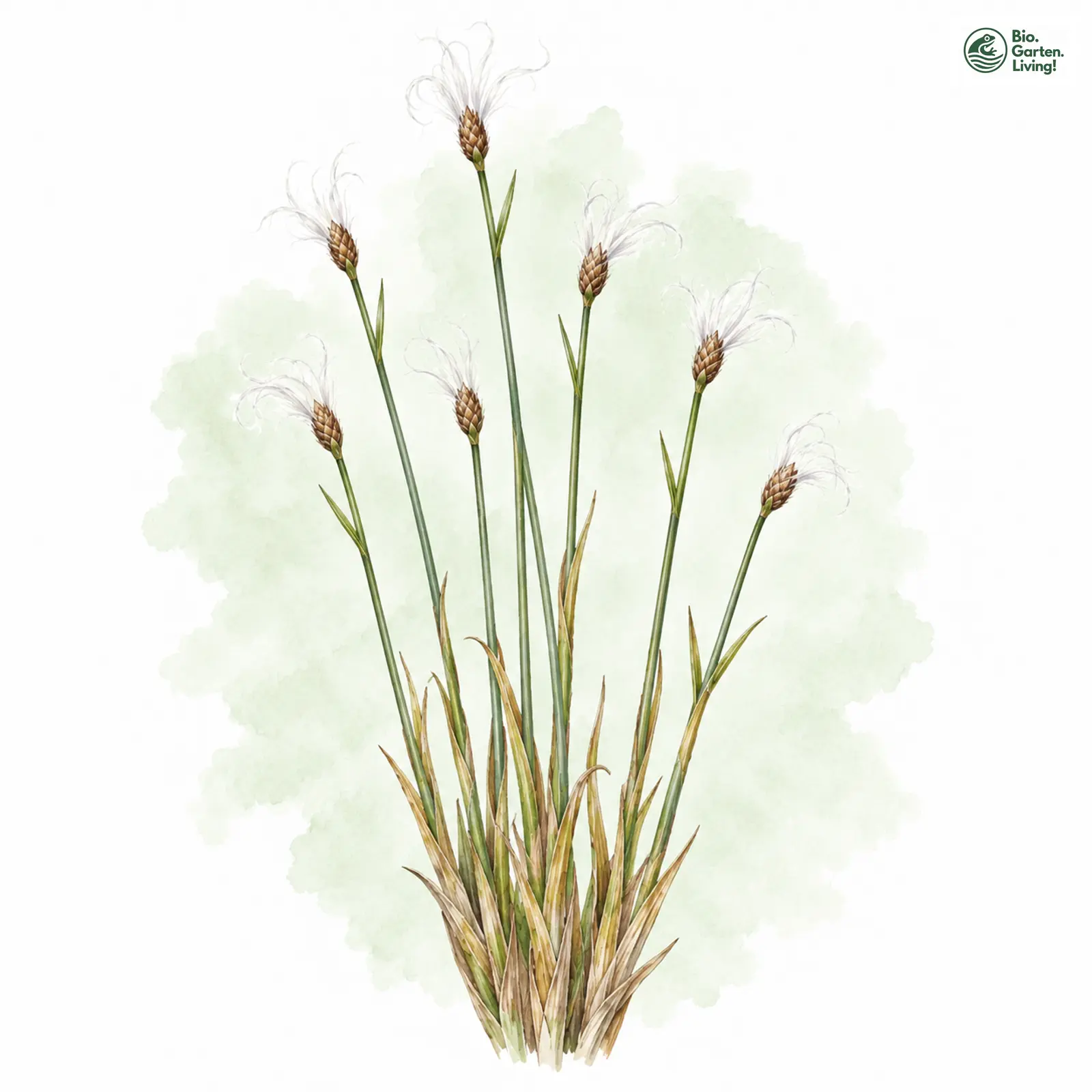 Aquarellzeichnung: Alpen-Haarsimse (Trichophorum alpinum)