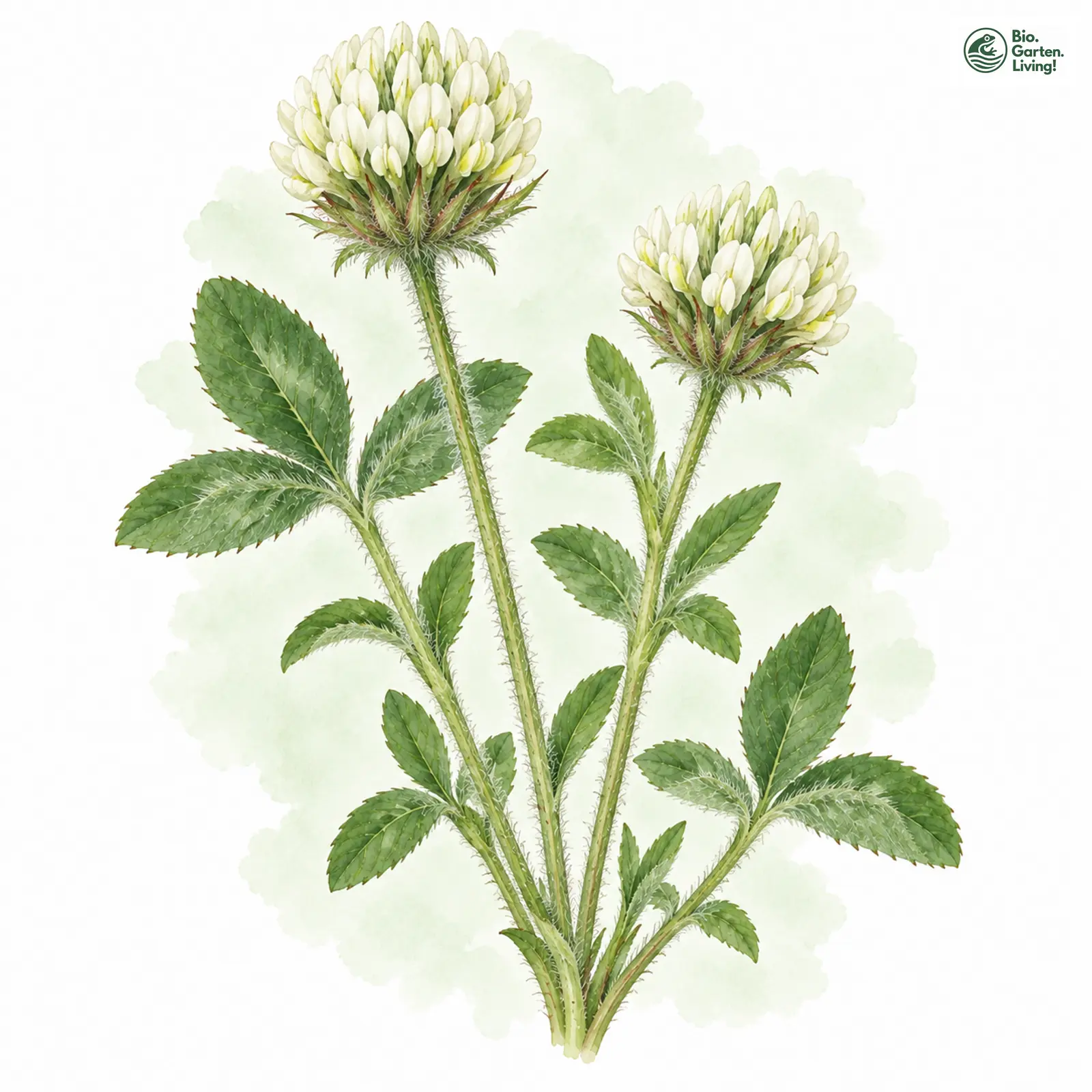 Aquarellzeichnung: Berg-Klee (Trifolium montanum)