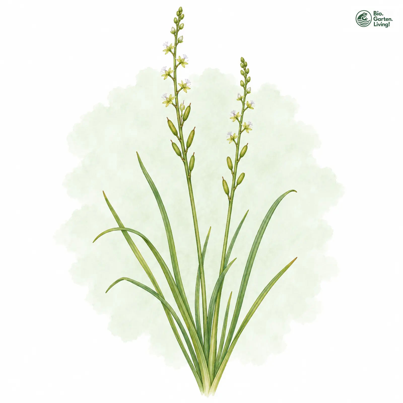 Aquarellzeichnung: Sumpf-Dreizack (Triglochin palustris)