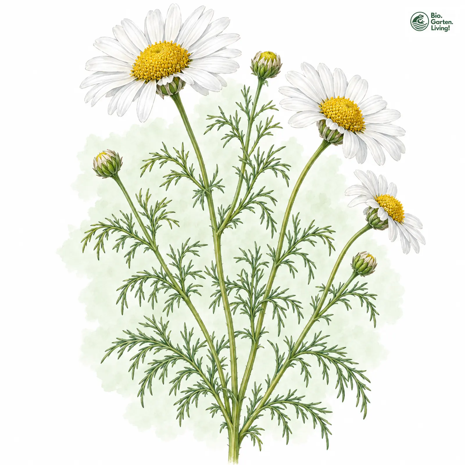 Aquarellzeichnung: Falsche Strandkamille (Tripleurospermum perforatum)