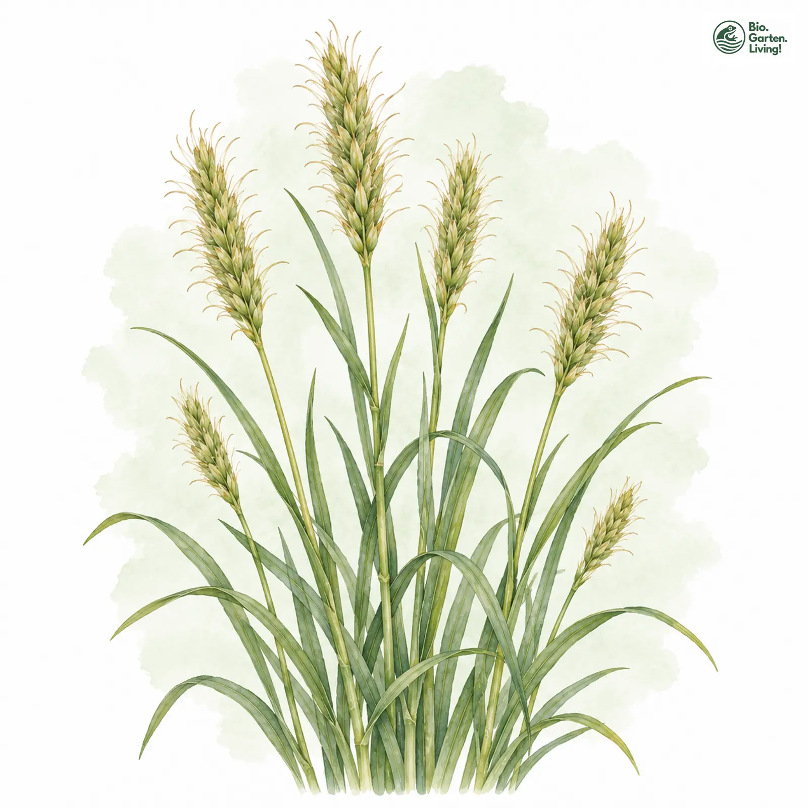 Aquarellzeichnung: Ähren-Grannenhafer (Trisetum spicatum)