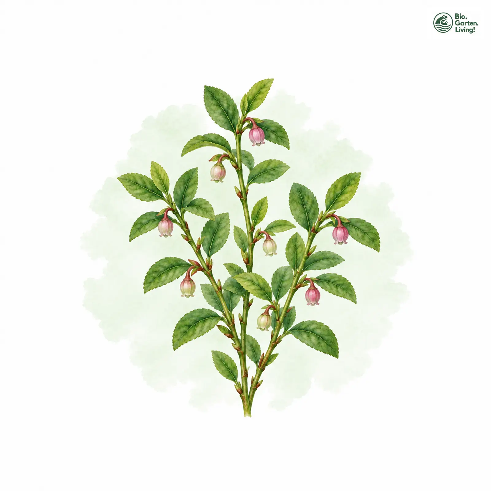 Aquarellzeichnung: Heidelbeere (Vaccinium myrtillus)