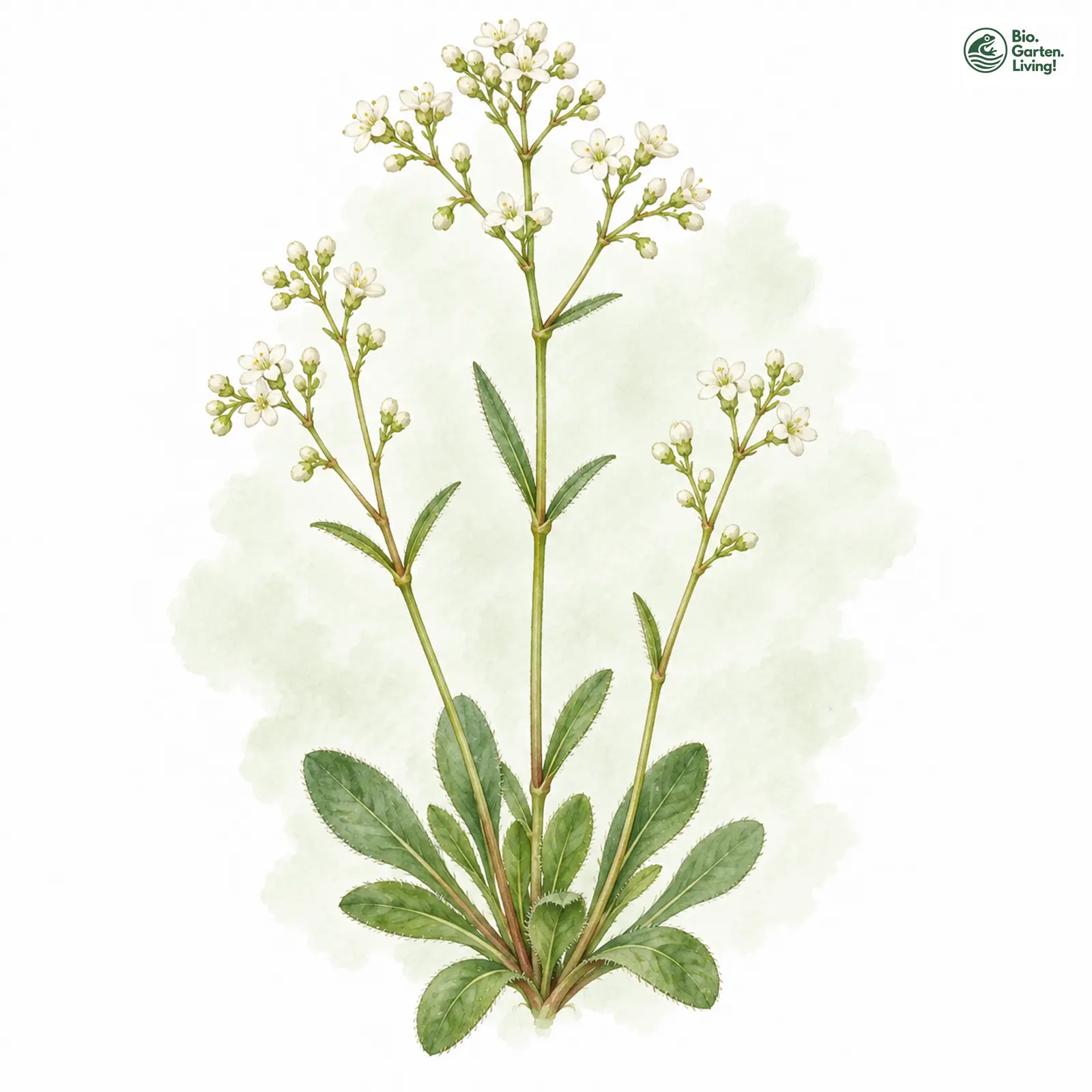 Aquarellzeichnung: Felsen-Baldrian (Valeriana saxatilis)