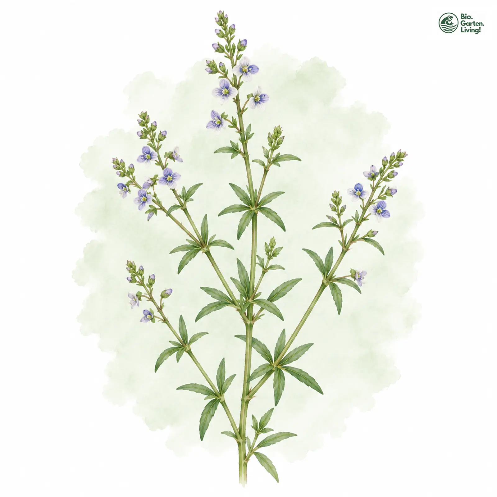 Aquarellzeichnung: Schlamm-Ehrenpreis (Veronica anagalloides)