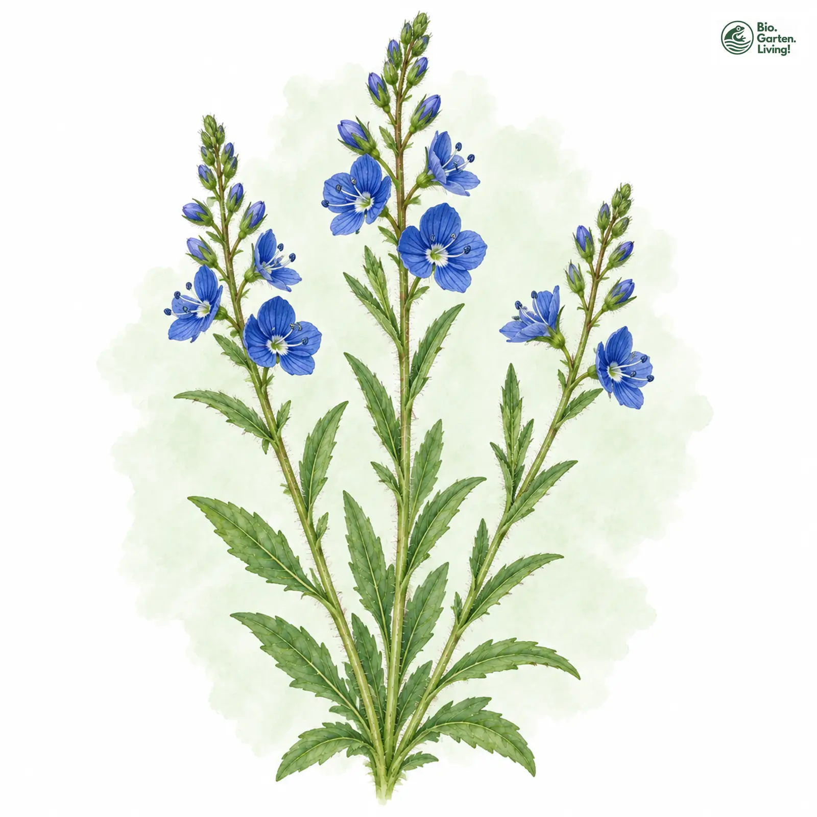 Aquarellzeichnung: Österreichischer Ehrenpreis (I. E. S.) (Veronica austriaca (im engeren Sinne))