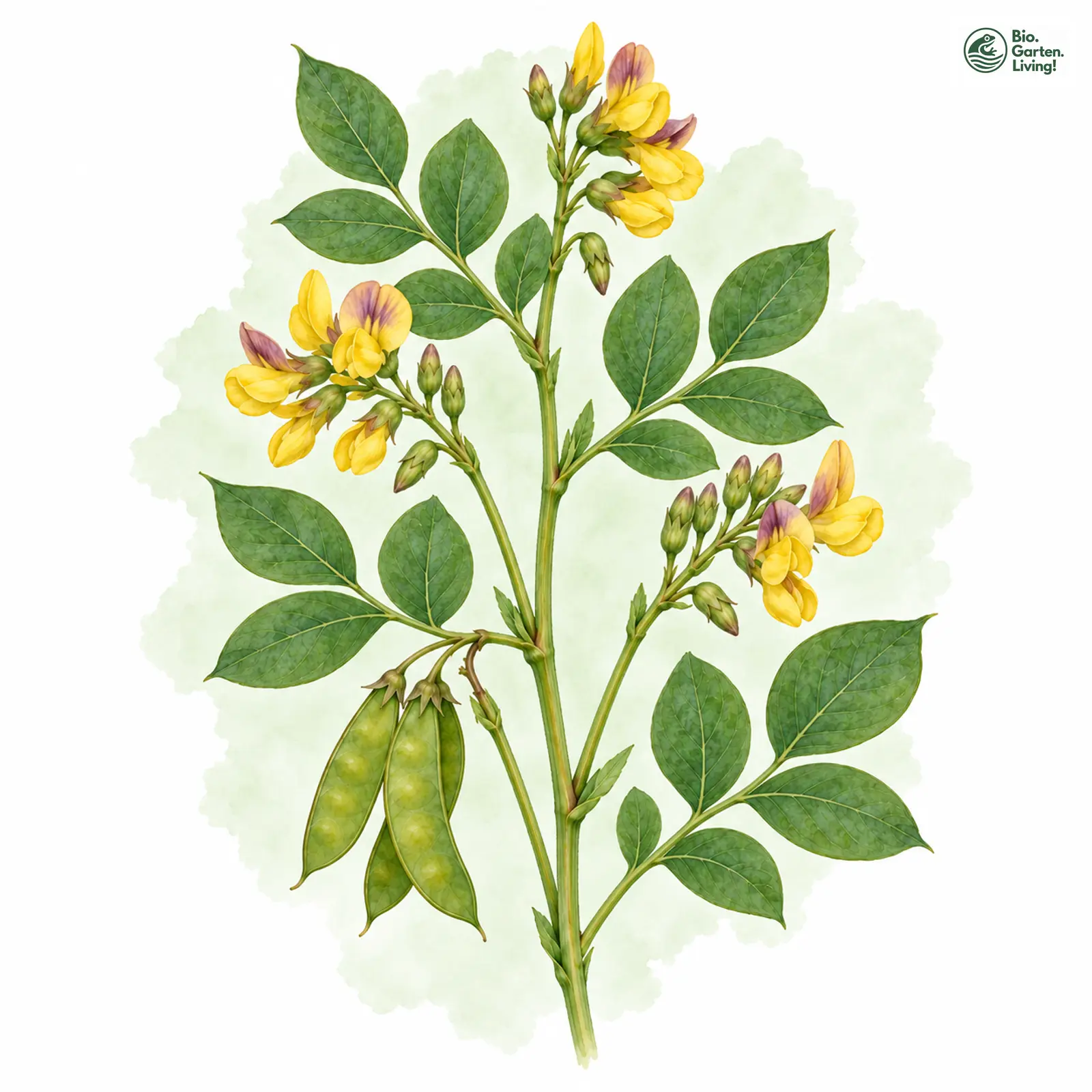 Aquarellzeichnung: Walderbsen-Wicke (Vicia oroboides)