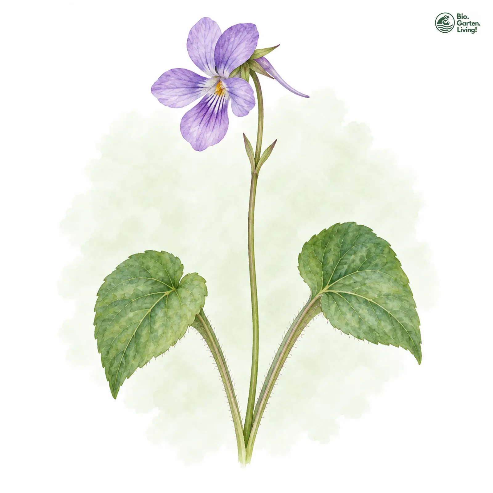 Aquarellzeichnung: Torf-Veilchen (Viola epipsila)