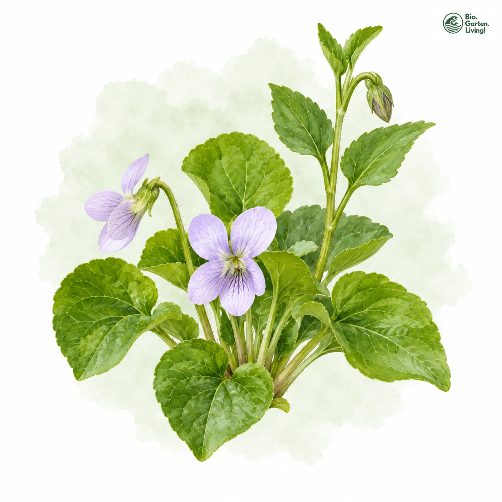 Aquarellzeichnung: Wunder-Veilchen (Viola mirabilis)