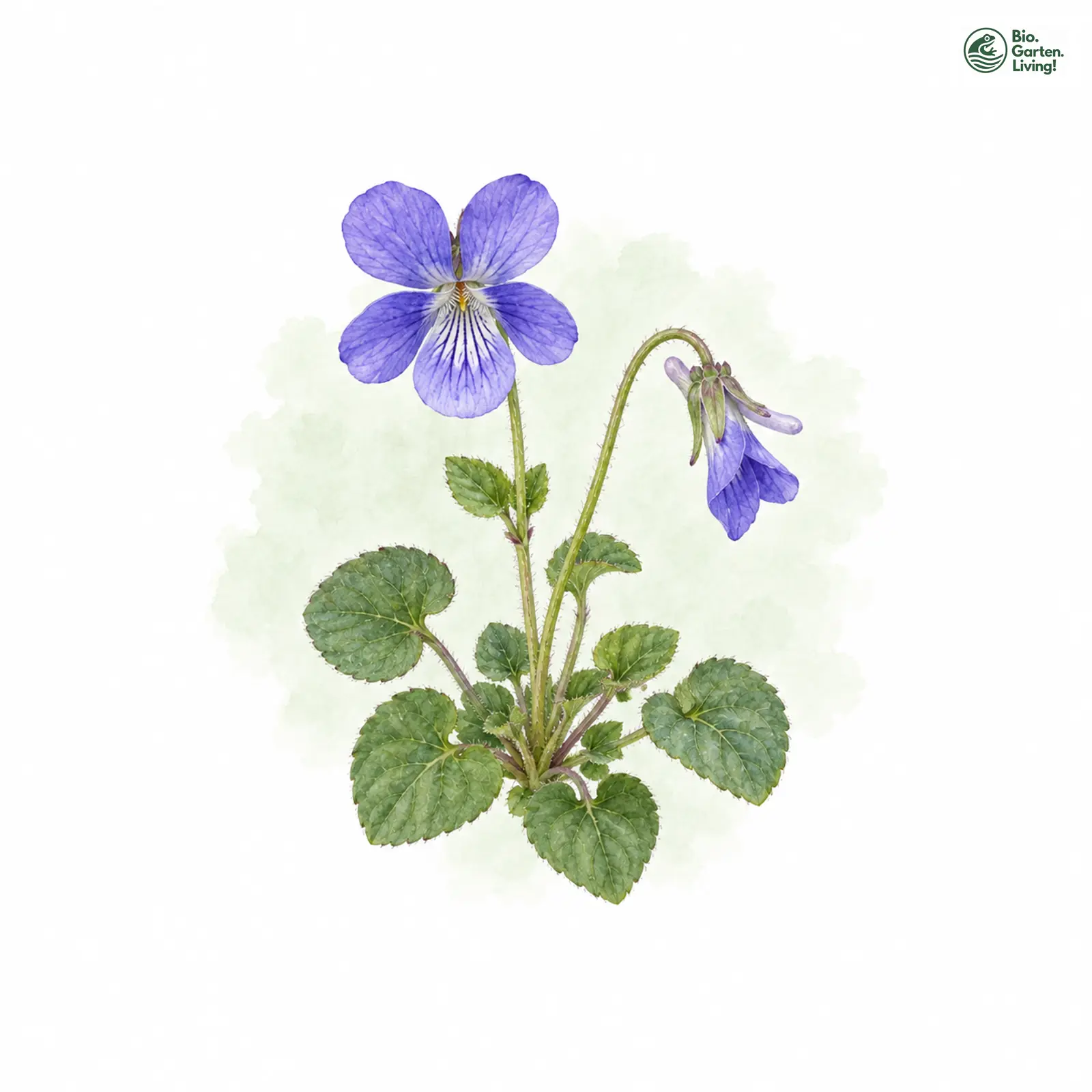 Aquarellzeichnung: Sand-Veilchen (Viola rupestris)