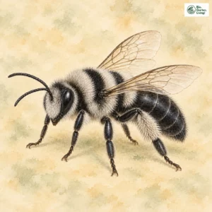 Aquarell: Grauschwarze Düstersandbiene