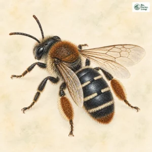 Aquarell: Braune Schuppensandbiene