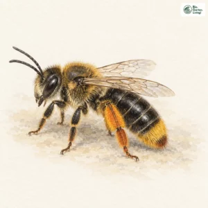 Aquarell: Pippau-Sandbiene