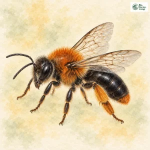 Aquarell: Rotschopfige Sandbiene